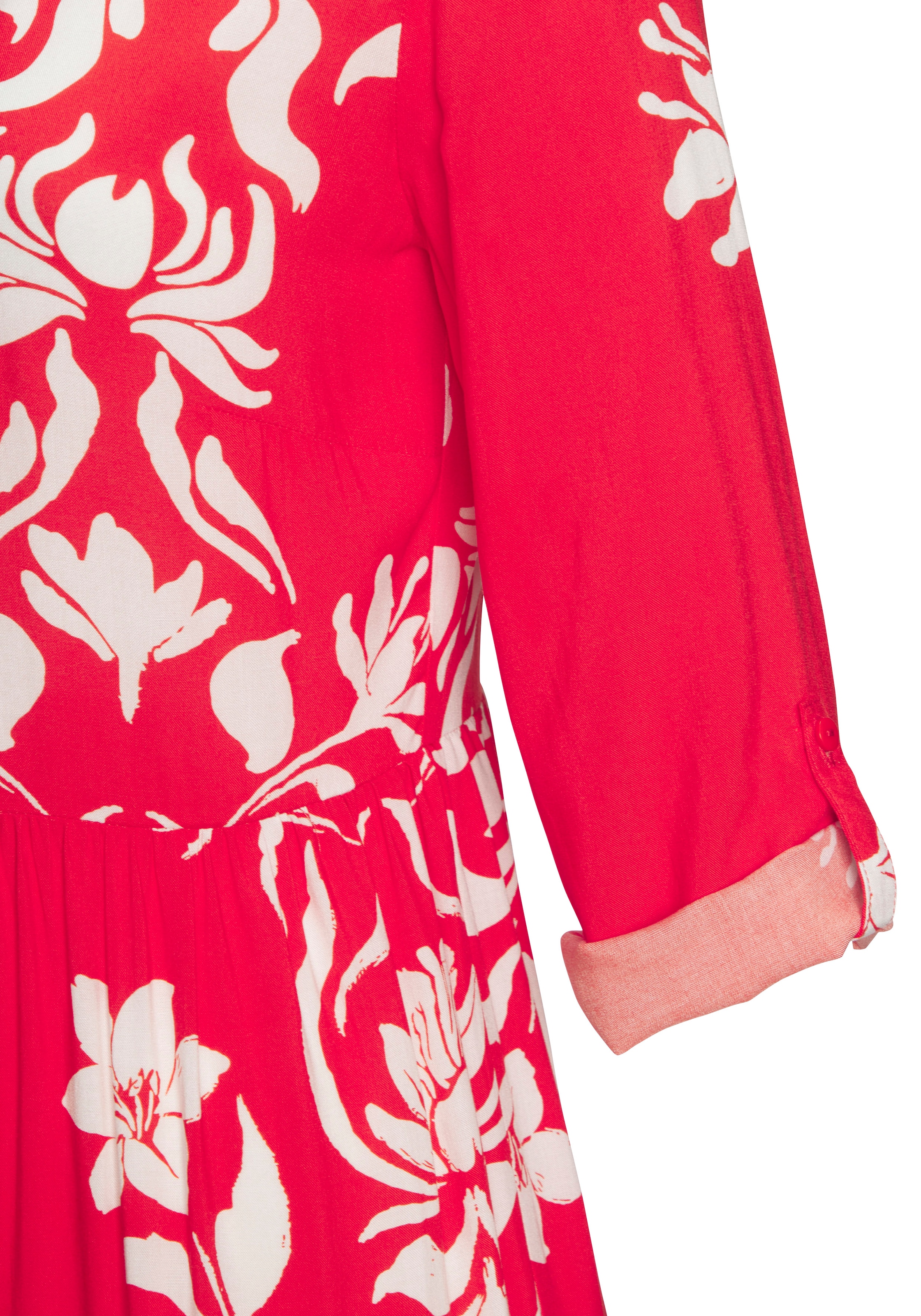 LASCANA Maxikleid mit Blumenprint und Knopfleiste, Sommerkleid, Strandkleid