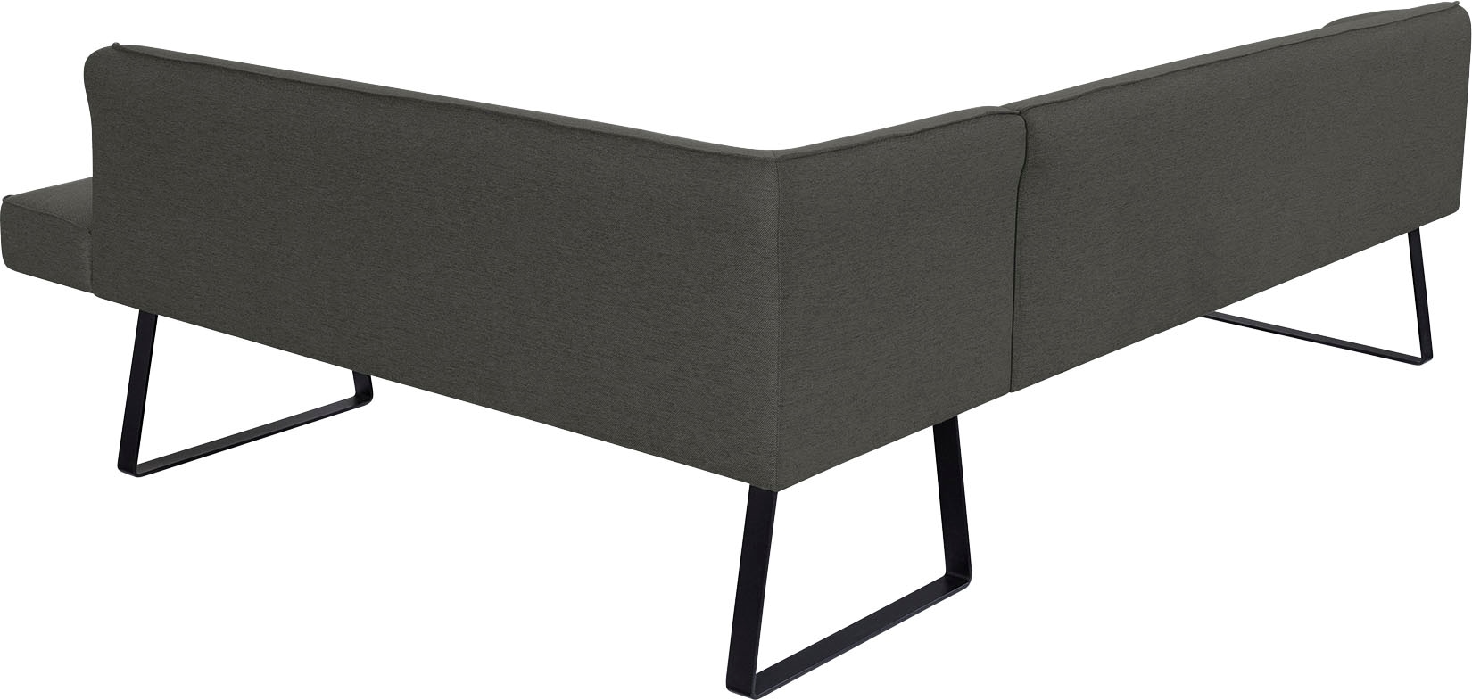 exxpo - sofa fashion Eckbank »Americano«, mit Keder und Metallfüßen, Bezug in verschiedenen Qualitäten