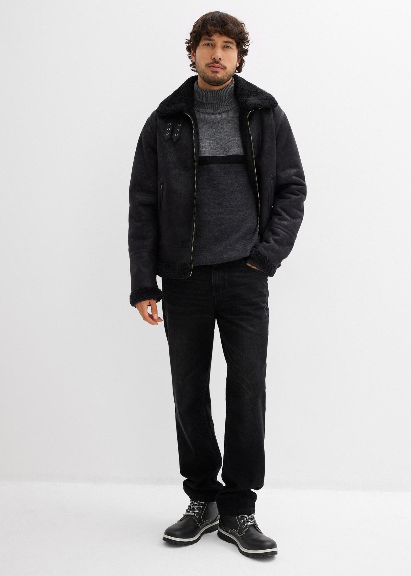 bonprix Rollkragenpullover aus Polyacryl, mit Rollkragen, Regular Fit