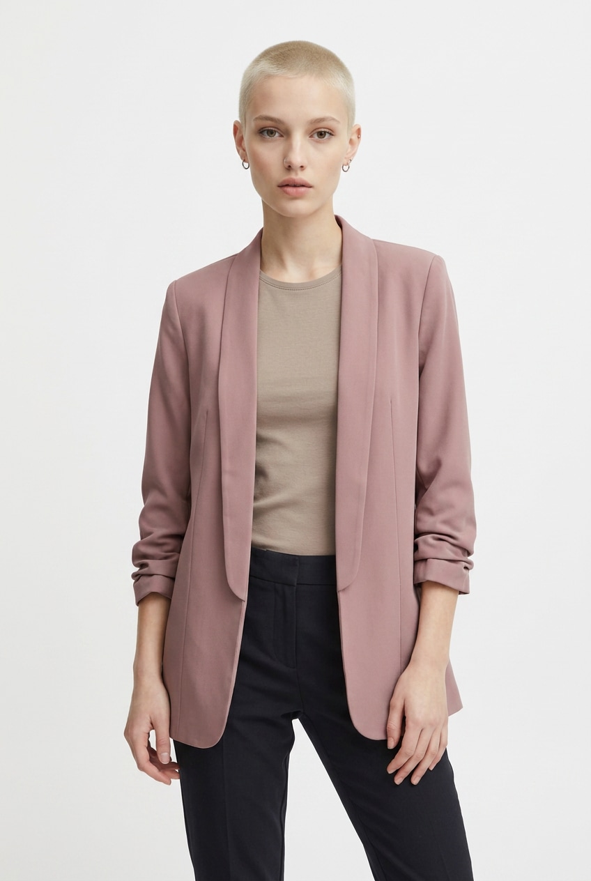 pieces Blusenblazer »PCBOSELLA 3/4 BLAZER NOOS« Materialmix, regular fit