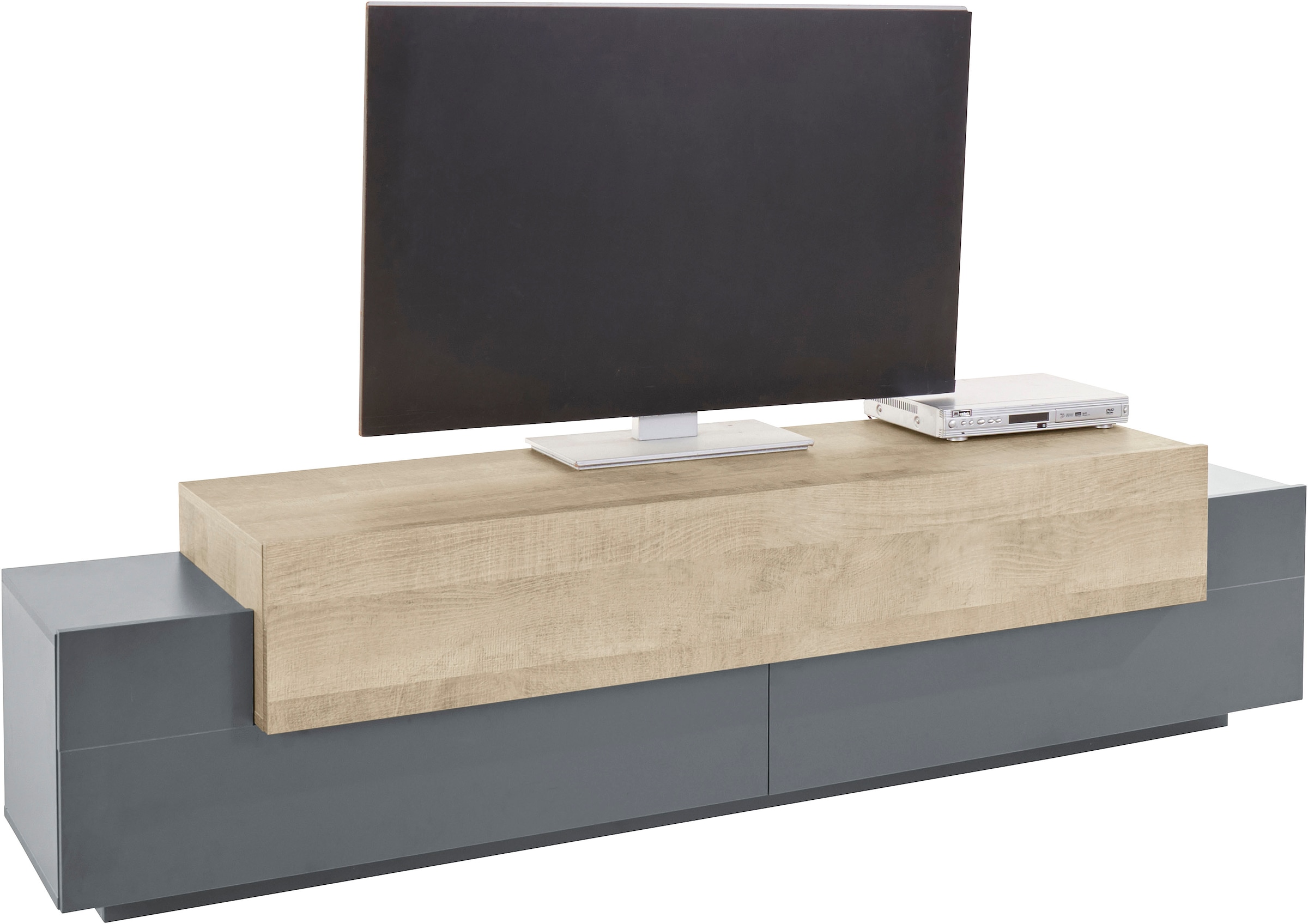 INOSIGN Lowboard »Coro,Lowboard,TV-Kommode,TV-Möbel,TV-Bank«, mit 3 Klappen davon 2 mit Push-to-Open Funktion Breite 200 cm