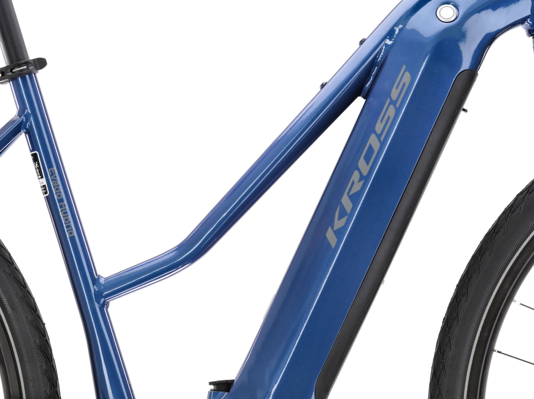 Kross E-Bike »E-Crossrad Evado Hybrid 6.0 28 Zoll blau«, 10 Gang, Shimano, DEORE XT T8000, Mittelmotor 250 W, Pedelec, Elektrofahrrad für Damen und Herren