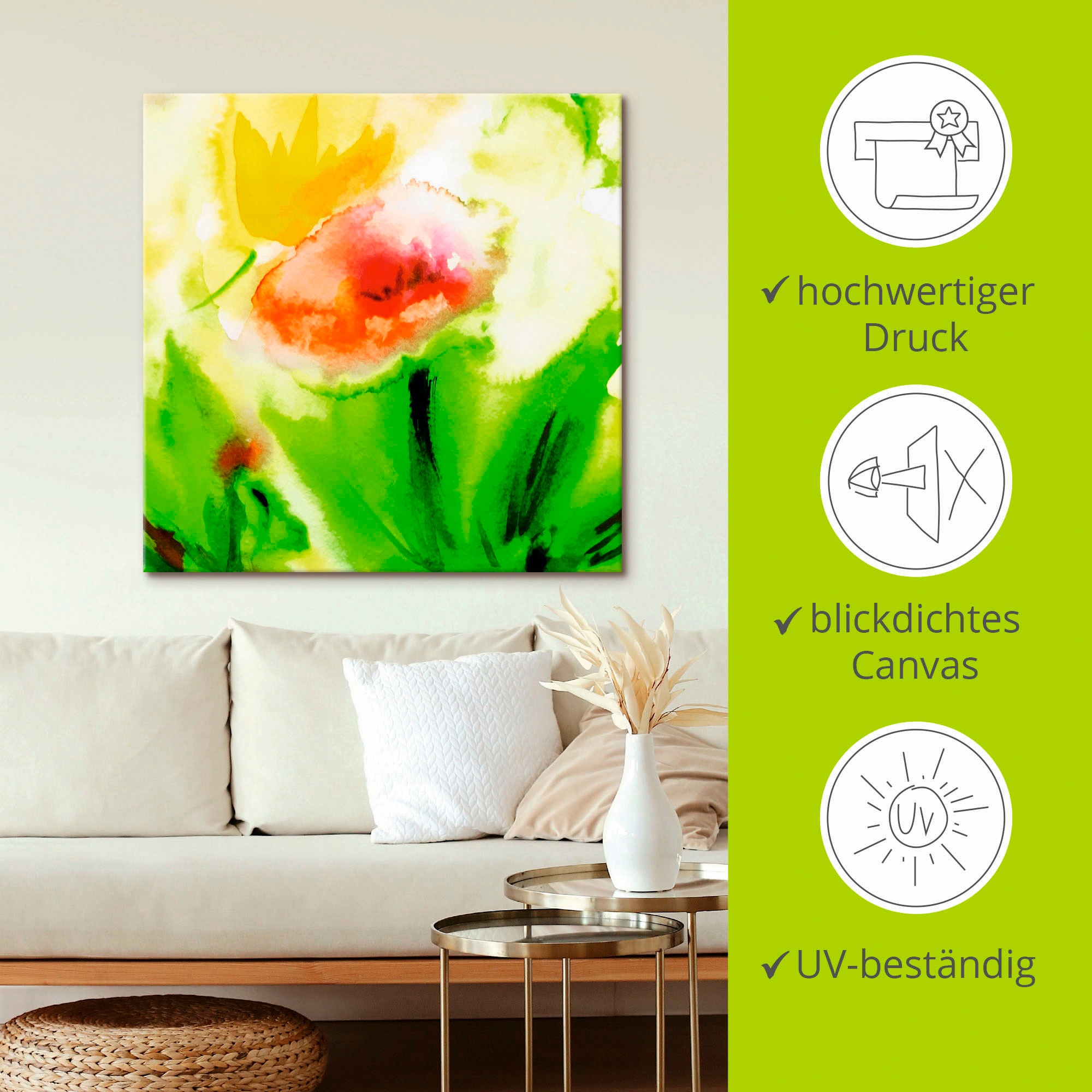 Artland Leinwandbild »Blumenliebe«, Blumen, (1 St.), auf Keilrahmen gespannt