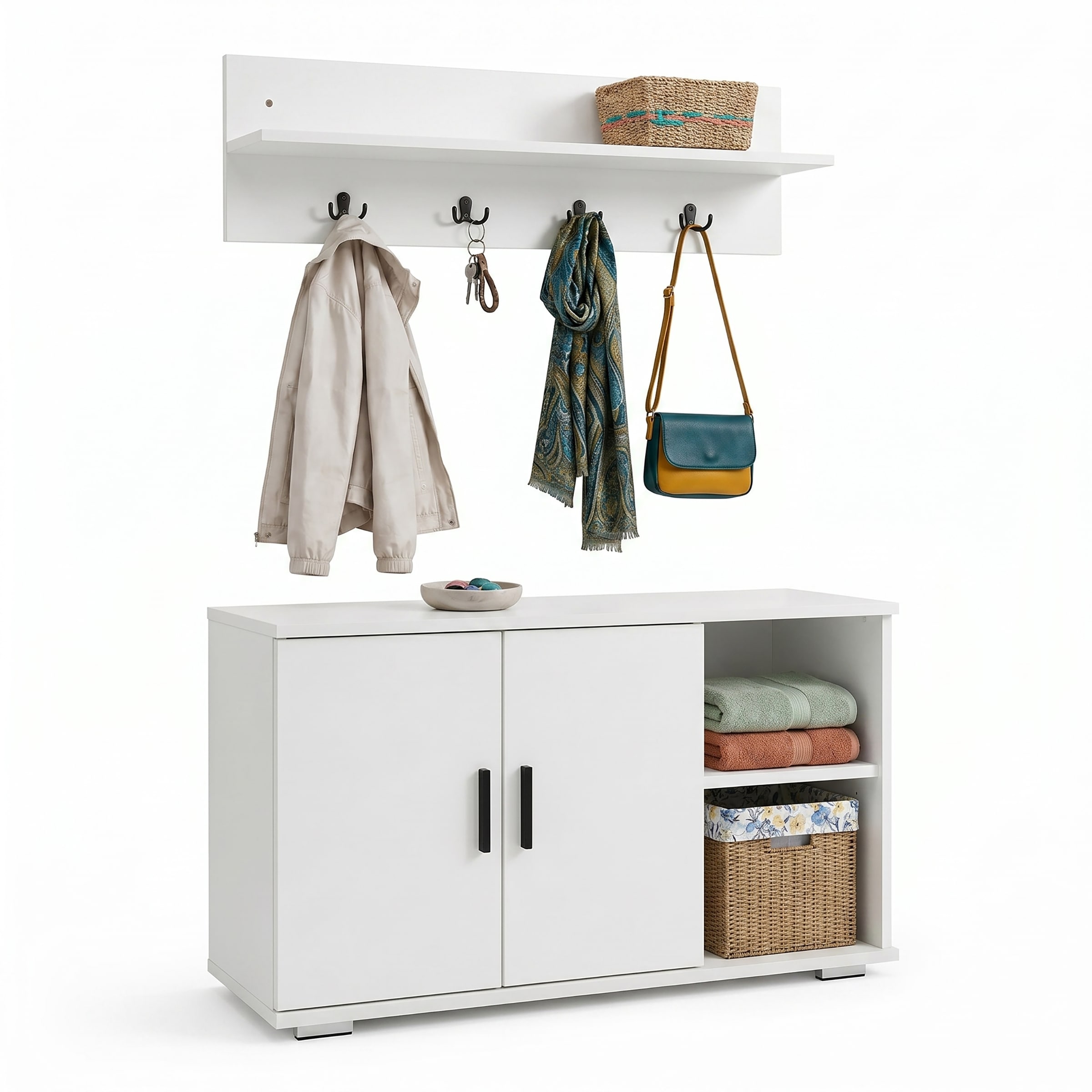 VCM Garderobenschrank "Diele Garderoben Set Schuhschrank Sitzbank Gados L" 2 Stk. tlg.