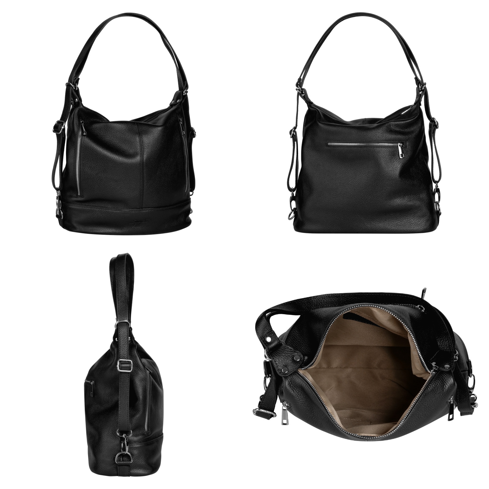 Samantha Look Cityrucksack echt Leder, Made in Italy