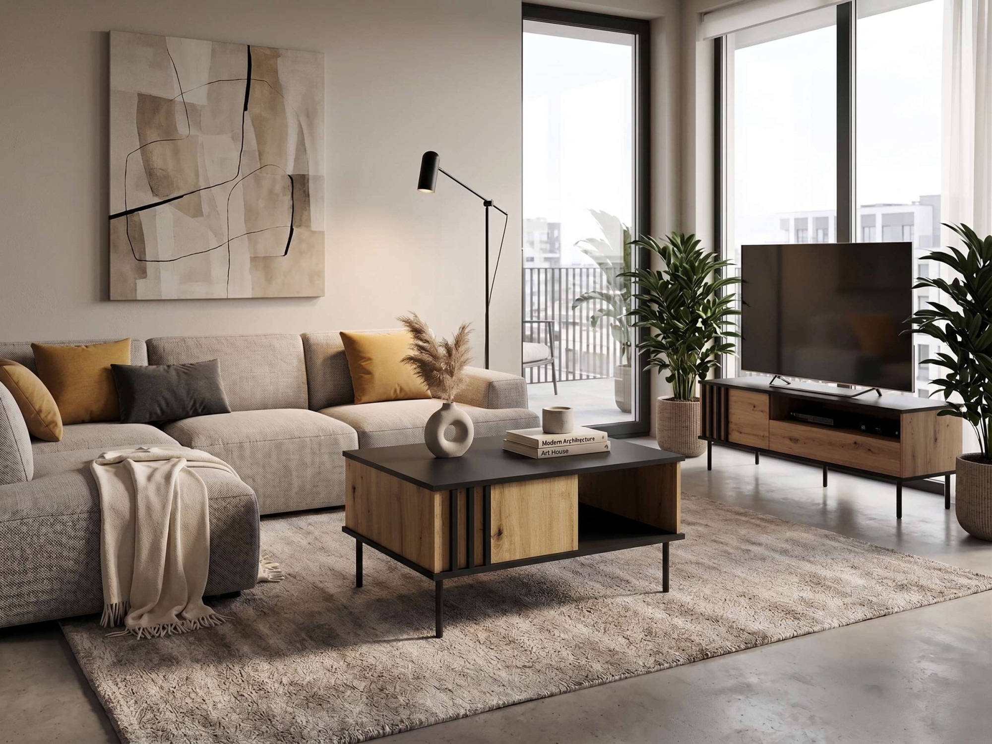 OTTO home Couchtisch »AELLOR Kaffeetisch mit viel Stauraum, modernes Design« Beistelltisch mit zusätzlichen Aufbewahrungsschränken