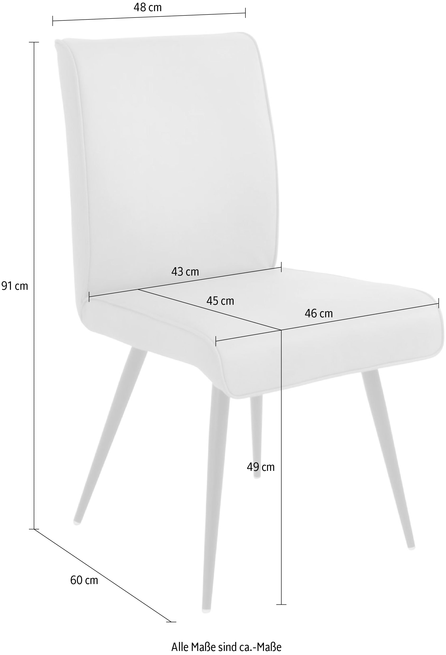 K+W Komfort & Wohnen Essgruppe »Giacomo I«, (6 tlg., Polsterbank, 2 Stühle und 2 Armlehnenstühle), 2 Stühle und Bank, 2 Armlehnenstühle Stoff 775, Tisch 160 oder 180 cm