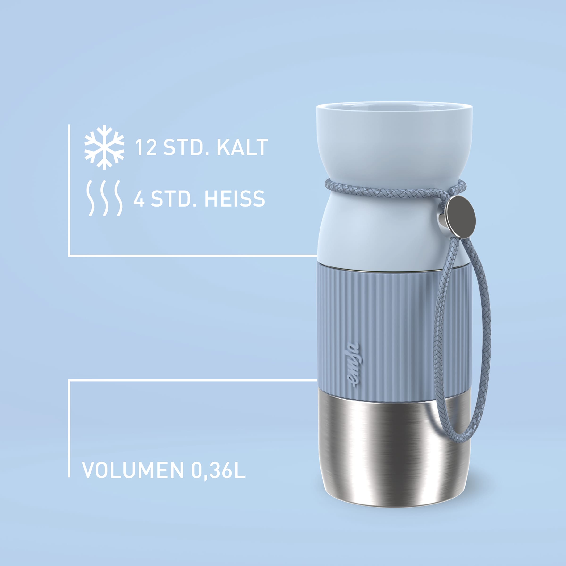 Emsa Thermobecher »beYou Cup« 0,36 Liter, aromatischer Trinkgenuss, 100% dicht, mit Trageband