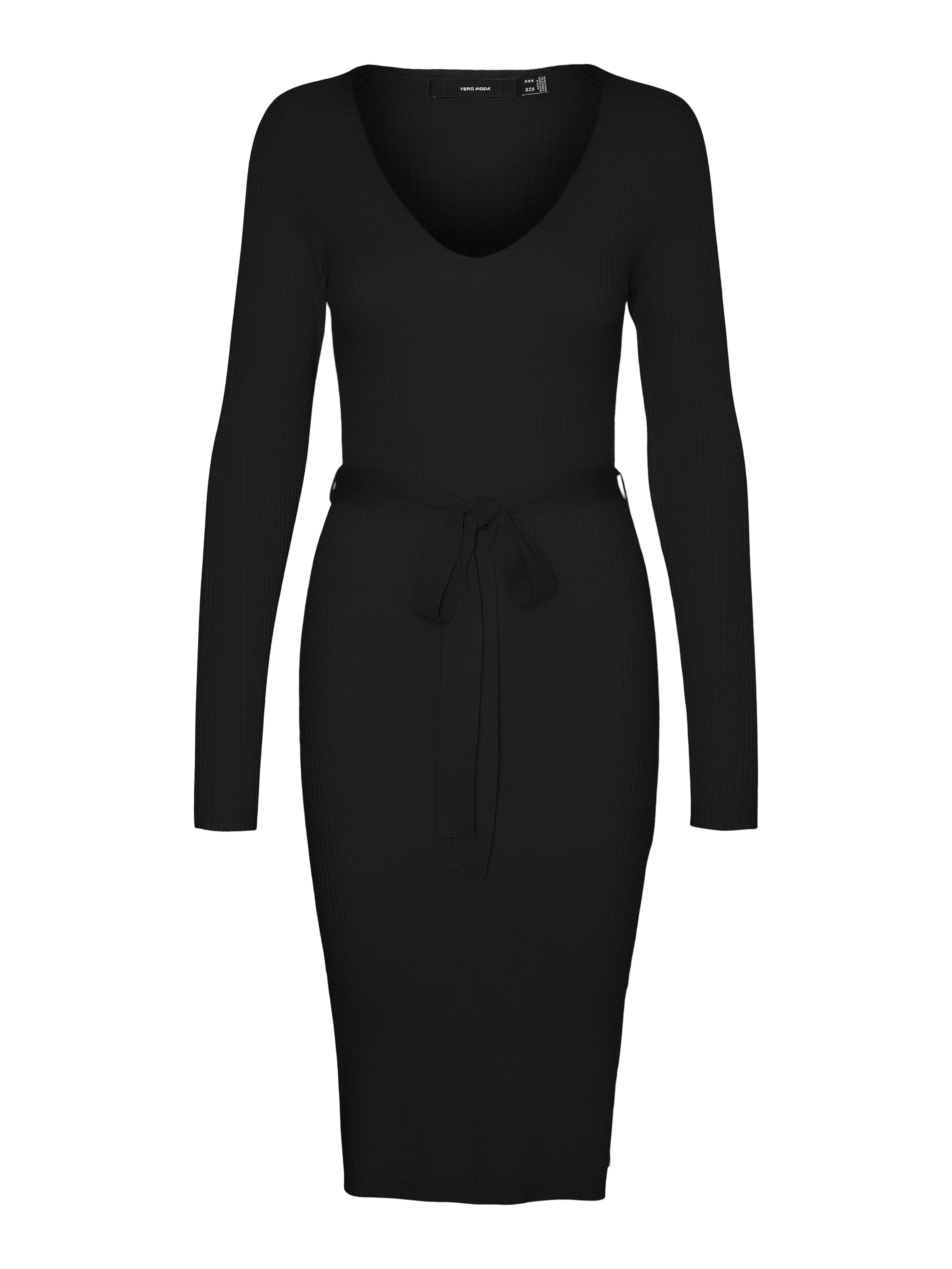 Vero Moda Strickkleid »VMSABA RIB LS V-NECK BELT DRESS GA NOOS«