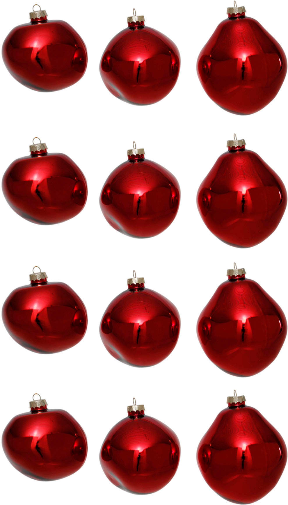 Leonique Weihnachtsbaumkugel »Birdelle Glas Christbaumkugeln«, (Set, organische 6 in ca. Ø Kugeln organischer Form, auf St.), aus Baumkugeln 12 Raten Christbaumschmuck, glänzend, cm, kaufen Weihnachtsdeko