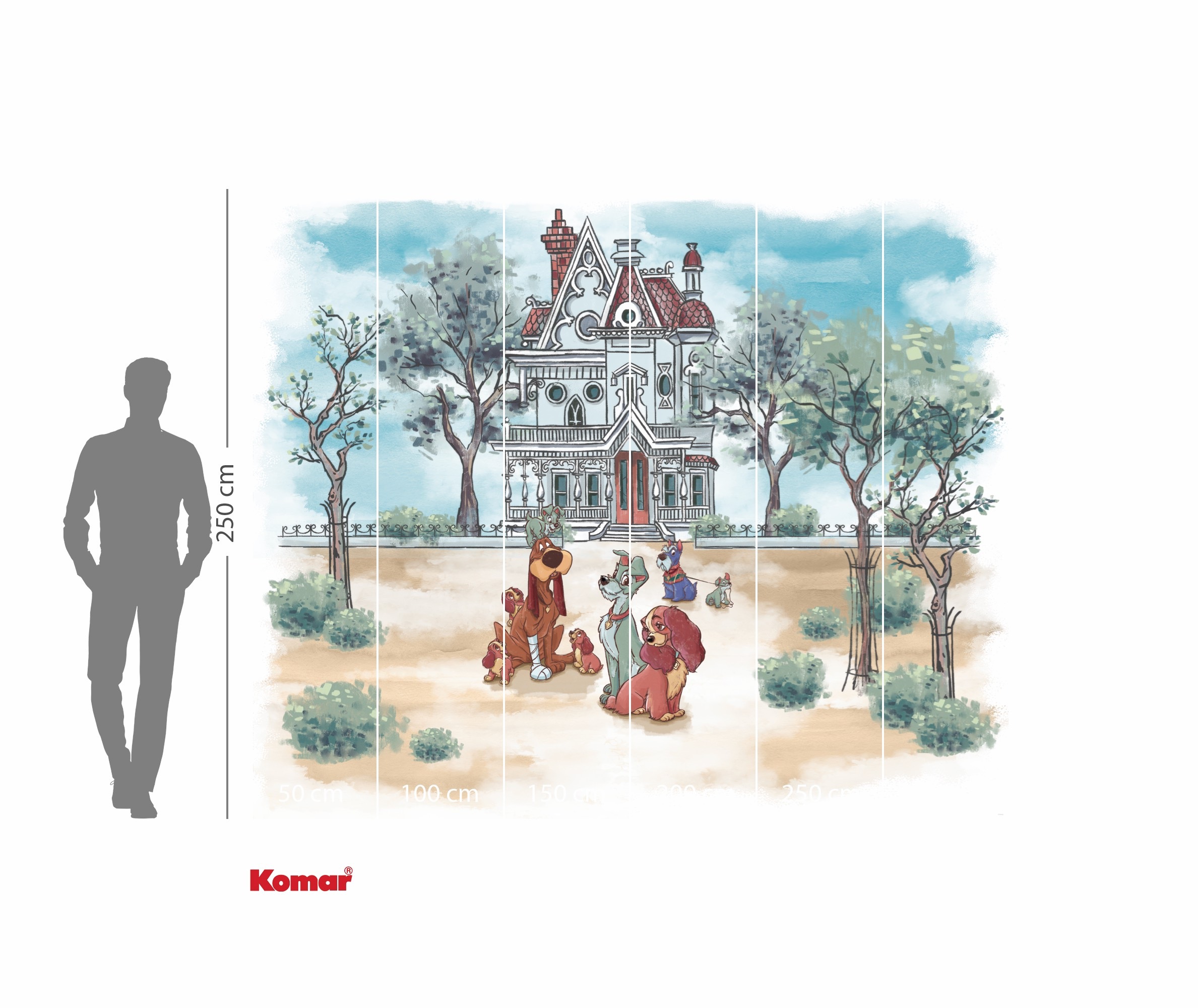 Komar Kindertapete »Disney Lady and the Tramp Sweet Home«, bedruckt