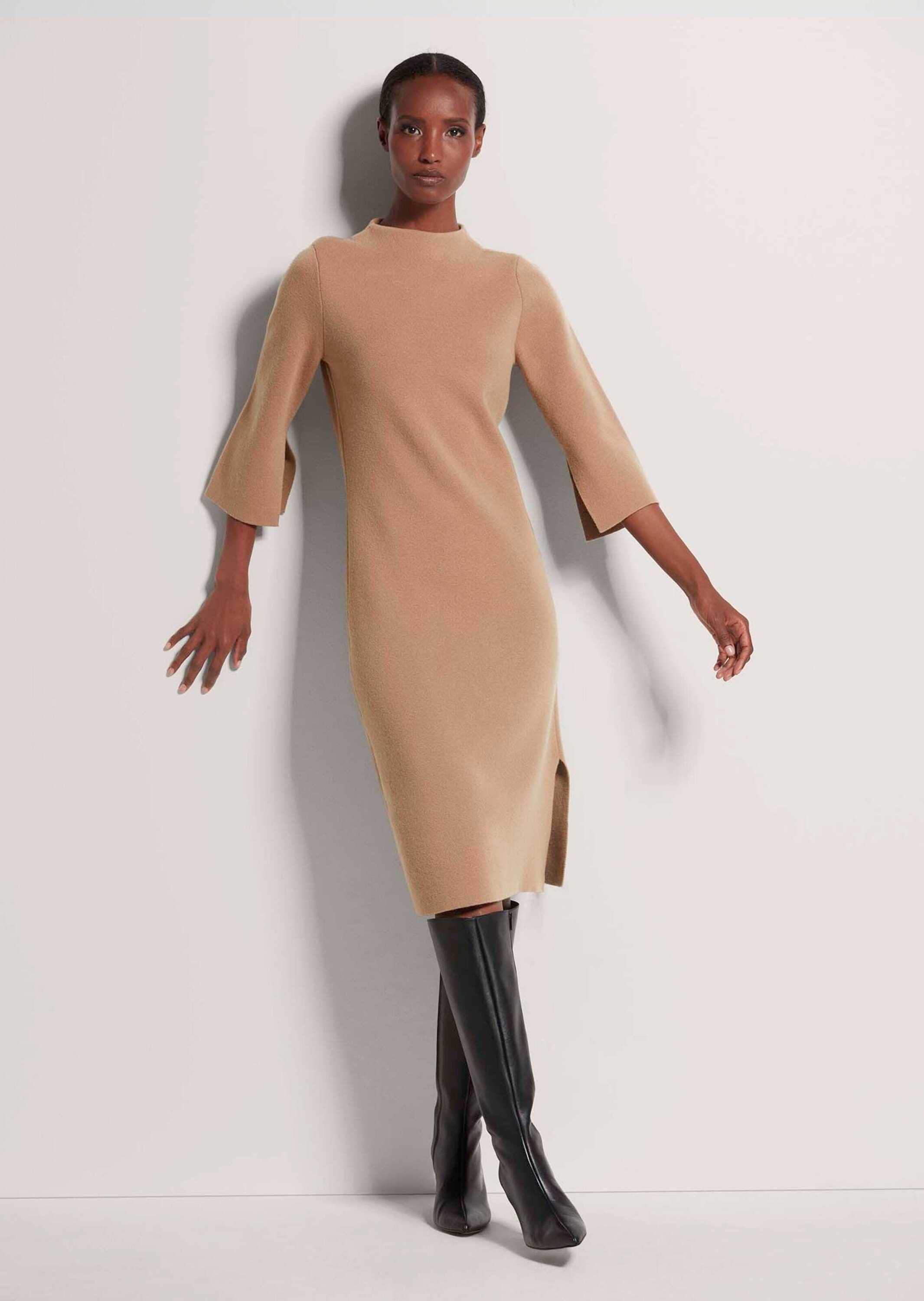 MADELEINE Strickkleid »Strickkleid Halbarm Kaschmir-Strickkleid in Midilänge«