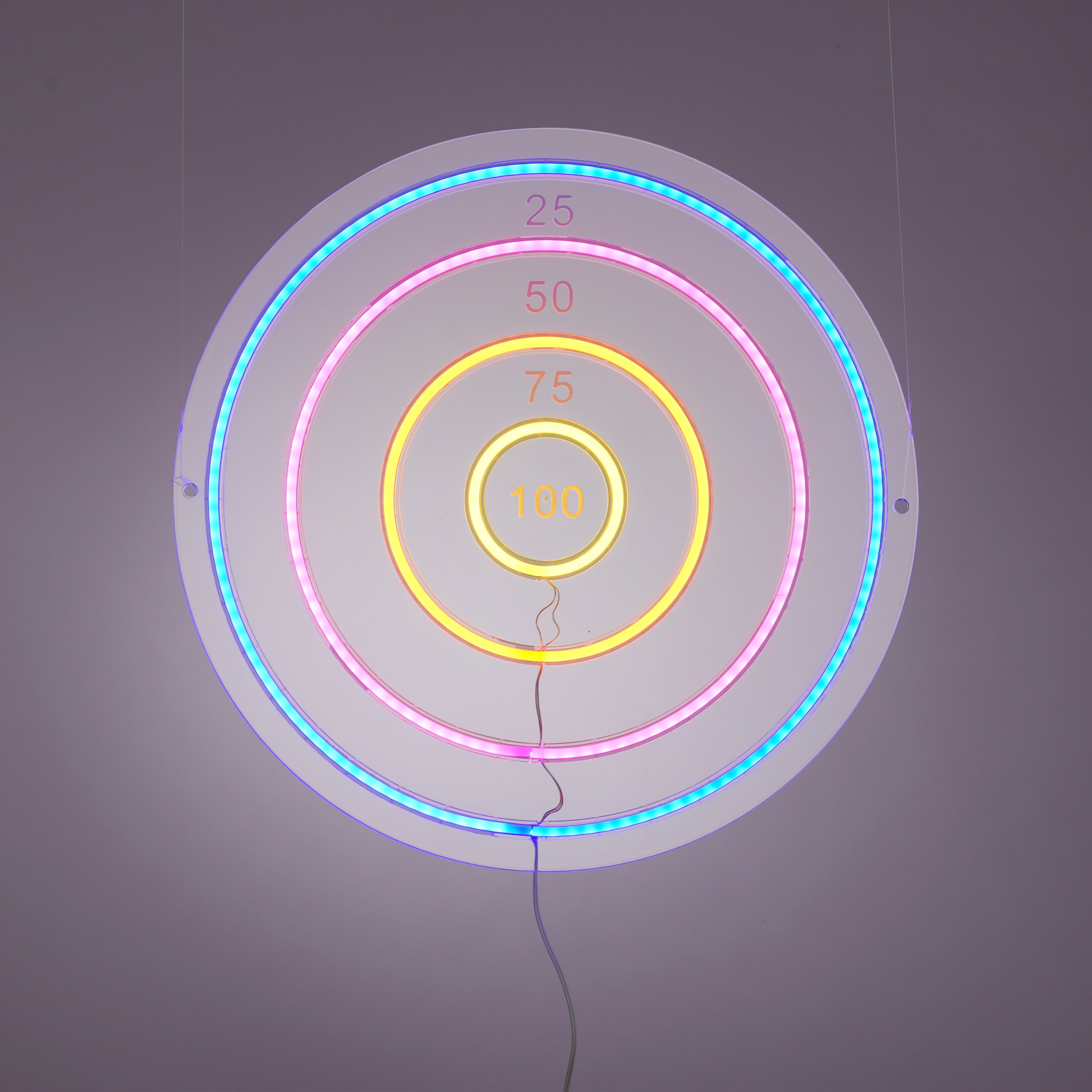 JUST LIGHT LED Wandleuchte »Dartscheibe NEON-DARTS« LED-Board 1 Stk. RGB LED-Dartscheibe mit 4 Saugnapf-Dartpfeilen