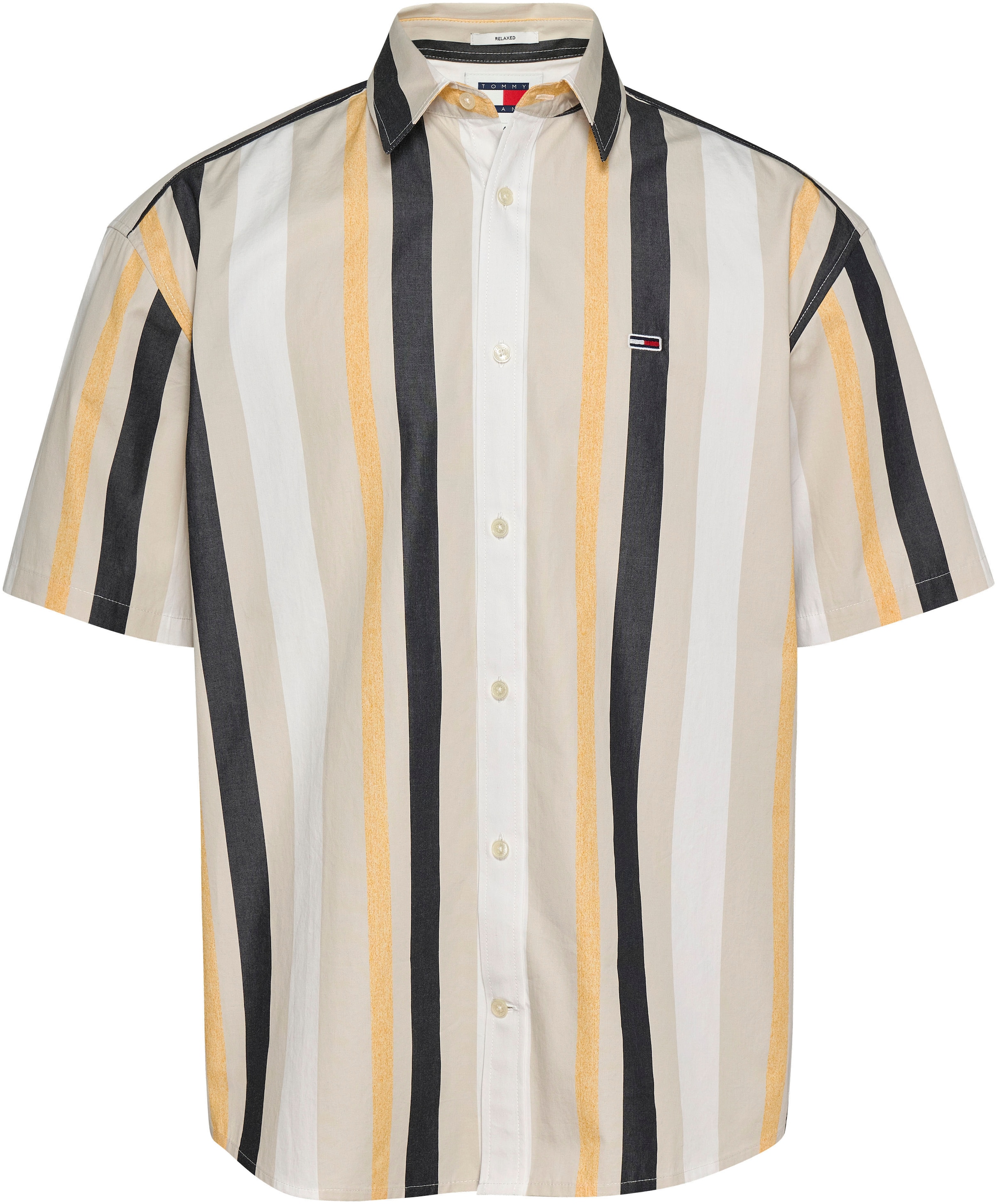 Tommy Jeans Kurzarmhemd »TJM RLX STRIPES SHIRT«, mit mehrfarbigen Streifen