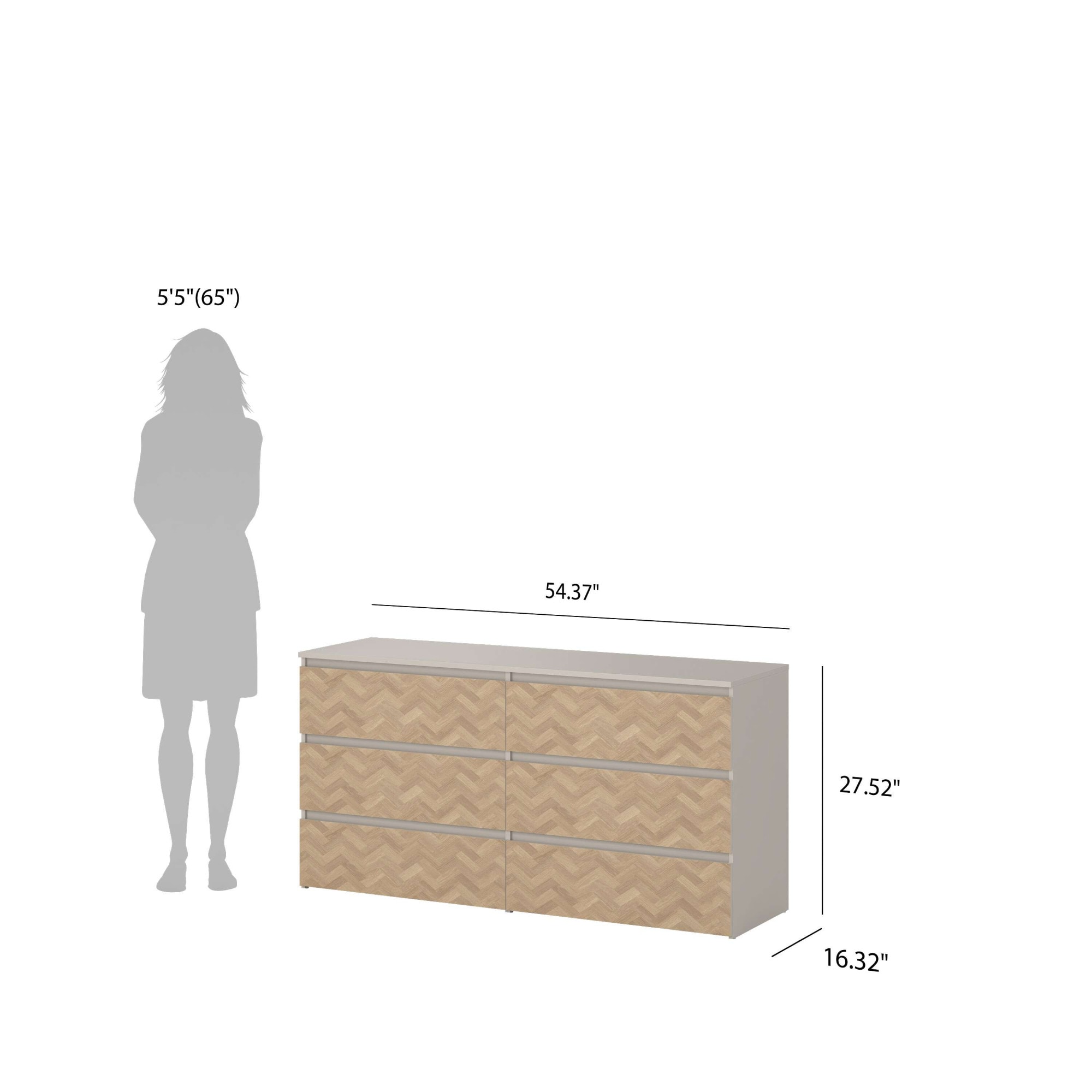 Home affaire Kommode »Maise in Holzoptik mit elegantem Fischgrätmuster« Fischgrätdekorfronten für einen modernen Wohnstil