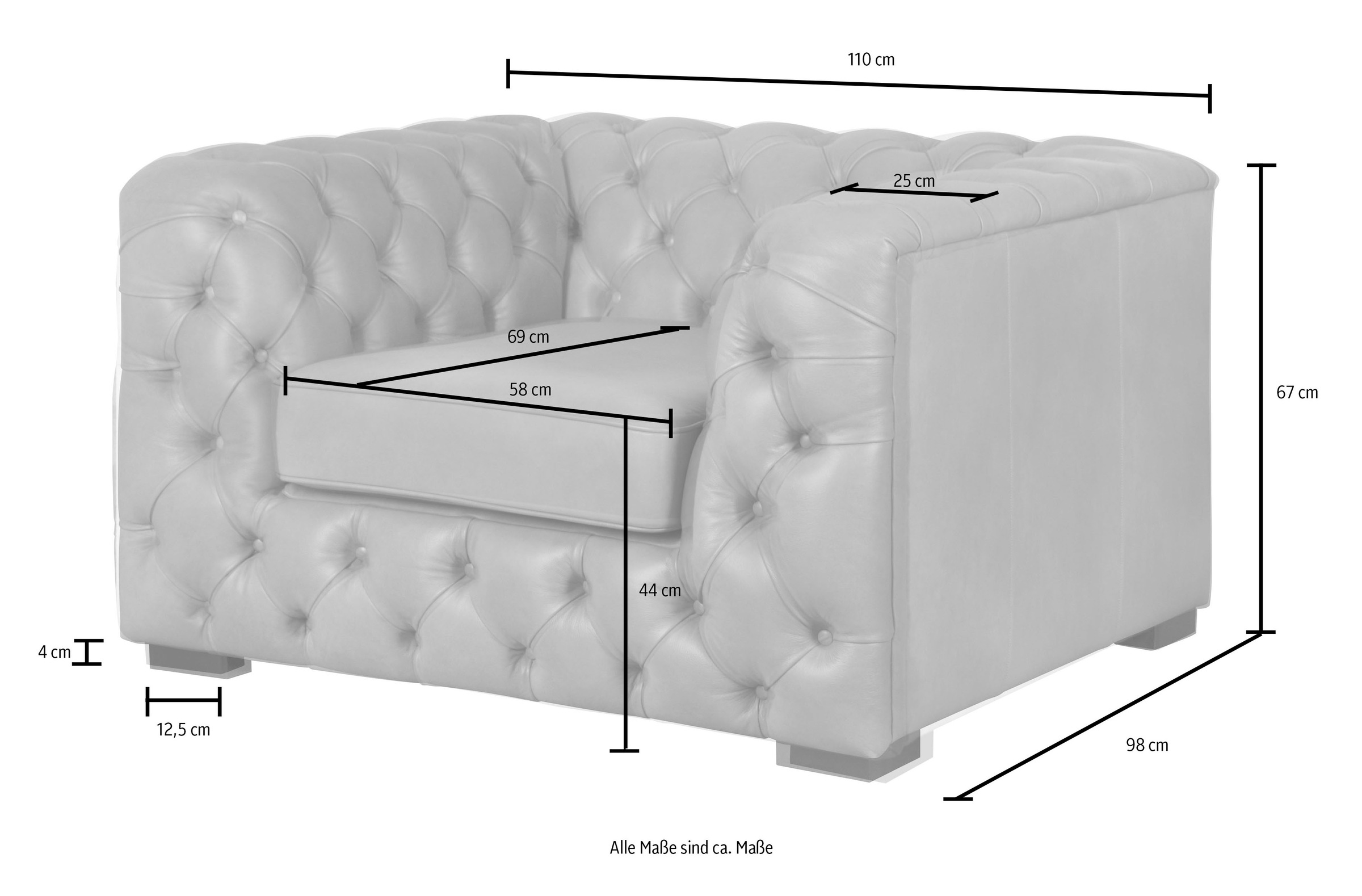 Guido Maria Kretschmer Home&Living Chesterfield-Sessel »Kalina Sessel«, mit klassischer Chesterfield-Knopfheftung, sehr hochwertige Qualität