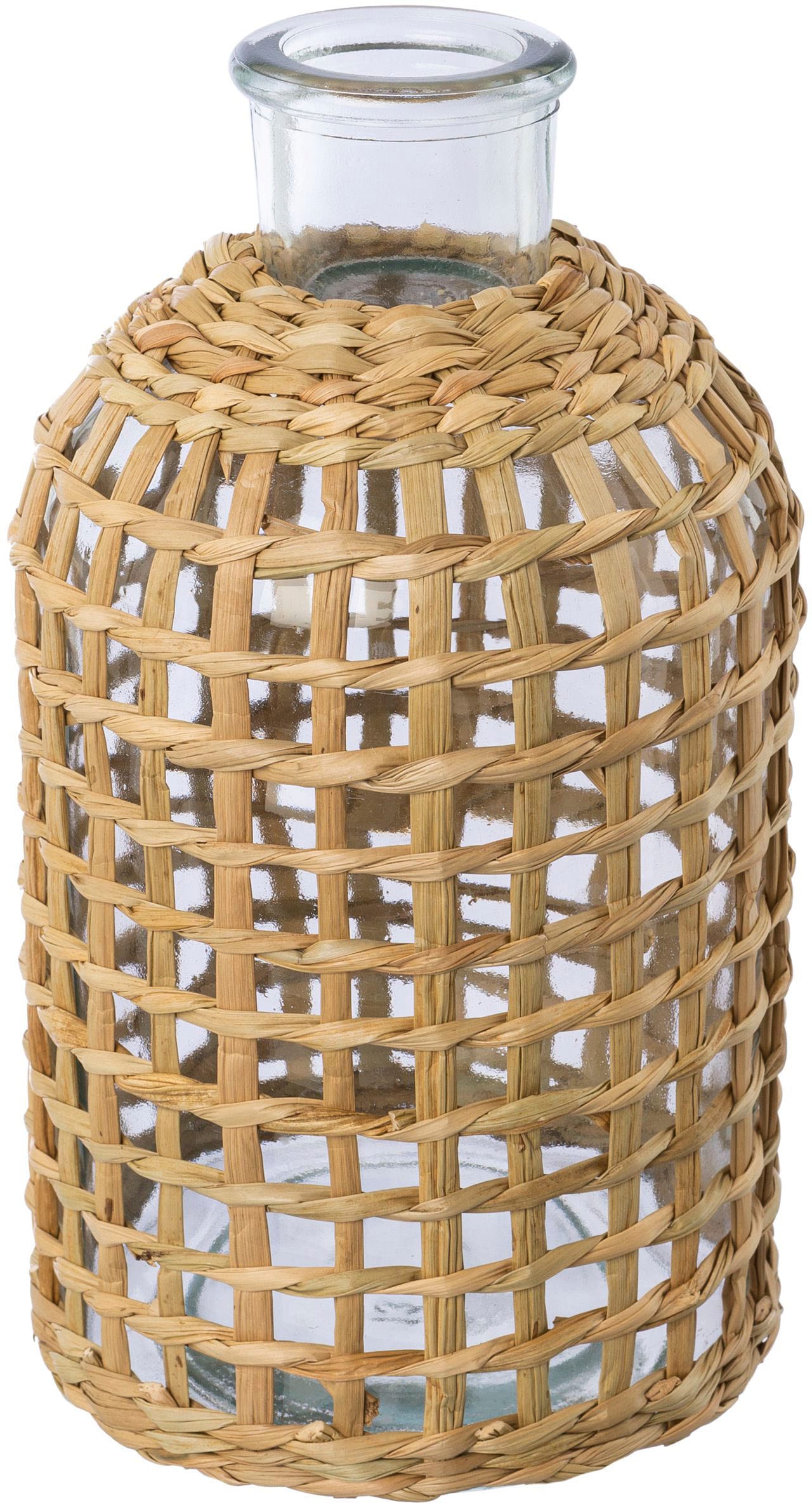 Creativ home Tischvase »Vase aus Glas«, (Set, 2 St.), mit Mesh-Überzug