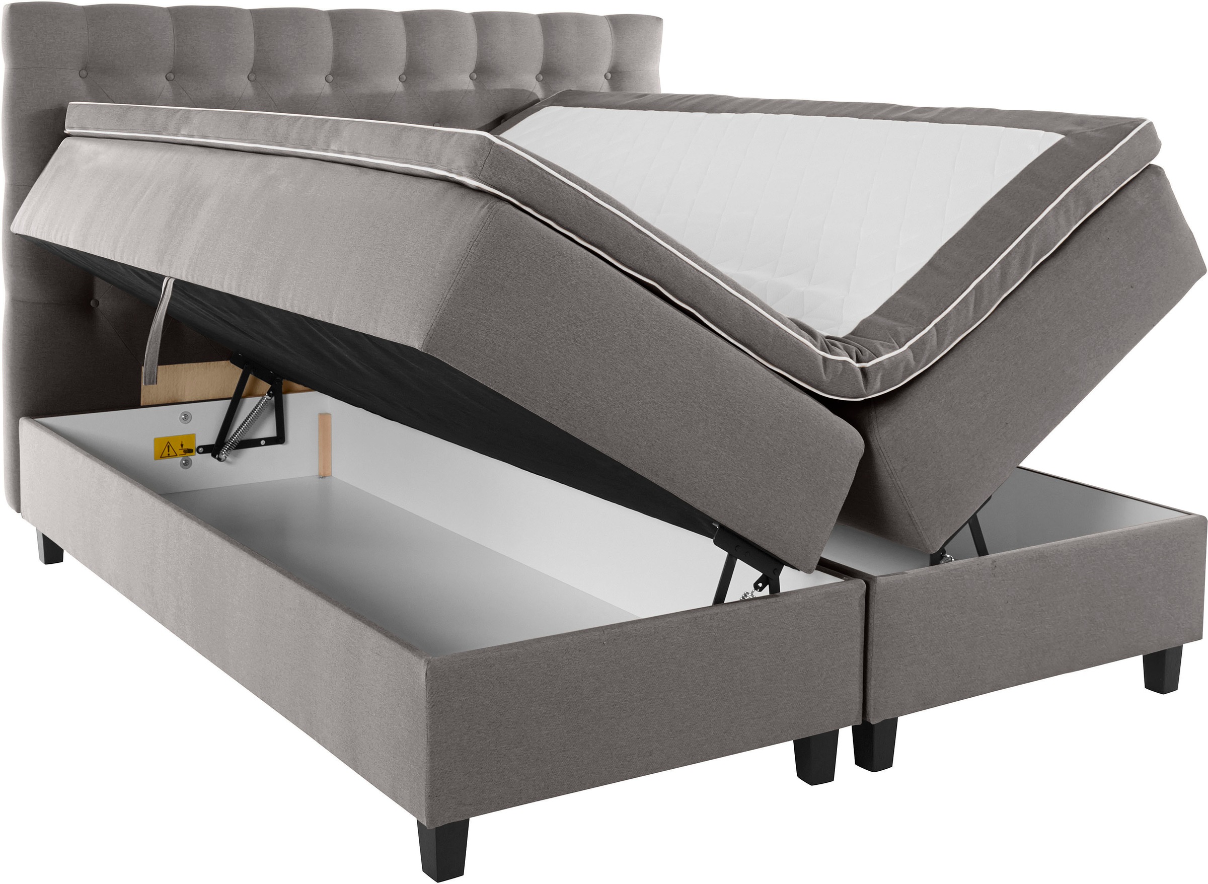 INOSIGN Boxspringbett »Kaarlo«, mit oder ohne Kopfteil, mit Bettkasten, inklusive Matratze und Topper
