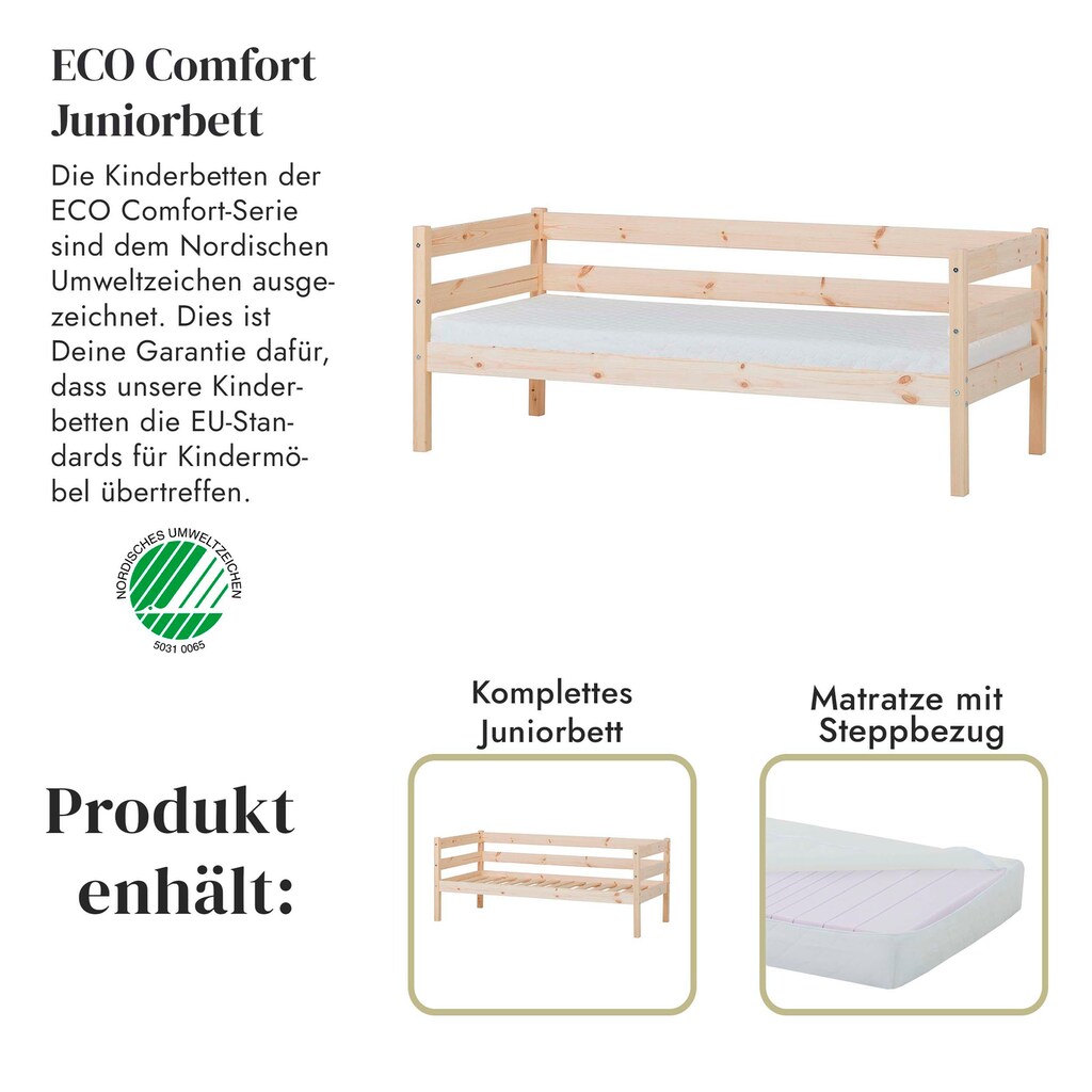 Hoppekids Einzelbett »ECO Comfort«, (Set), mit Rollrost in 8 Farben, wahlweise mit Matratze und Absturzsicherung