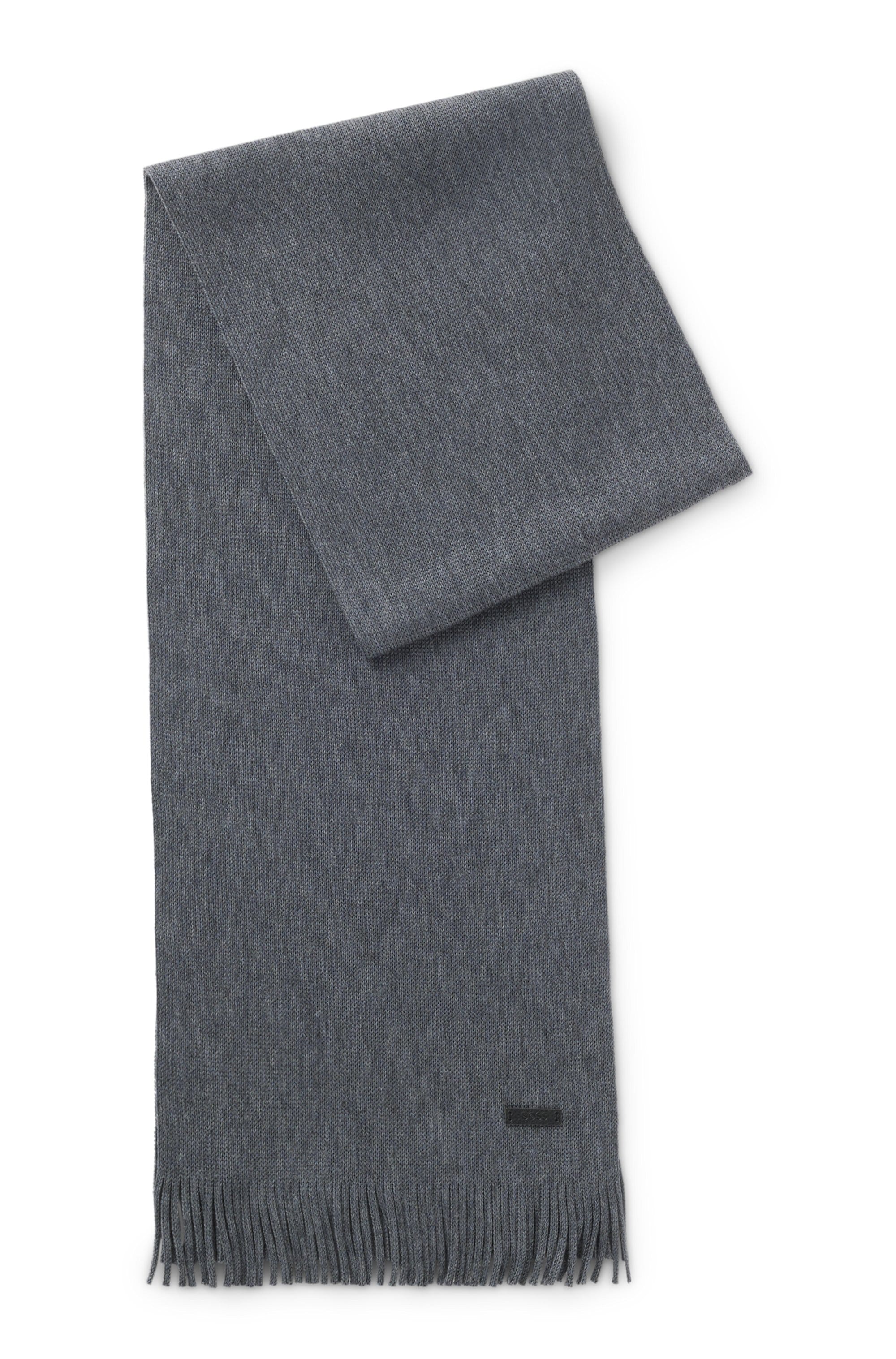 BOSS Schal "Albas" aus Schurwolle mit Raschel-Strick, 170 x 25 cm