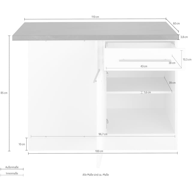 wiho Küchen Eckunterschrank »Unna«, 110 cm breit auf Raten kaufen