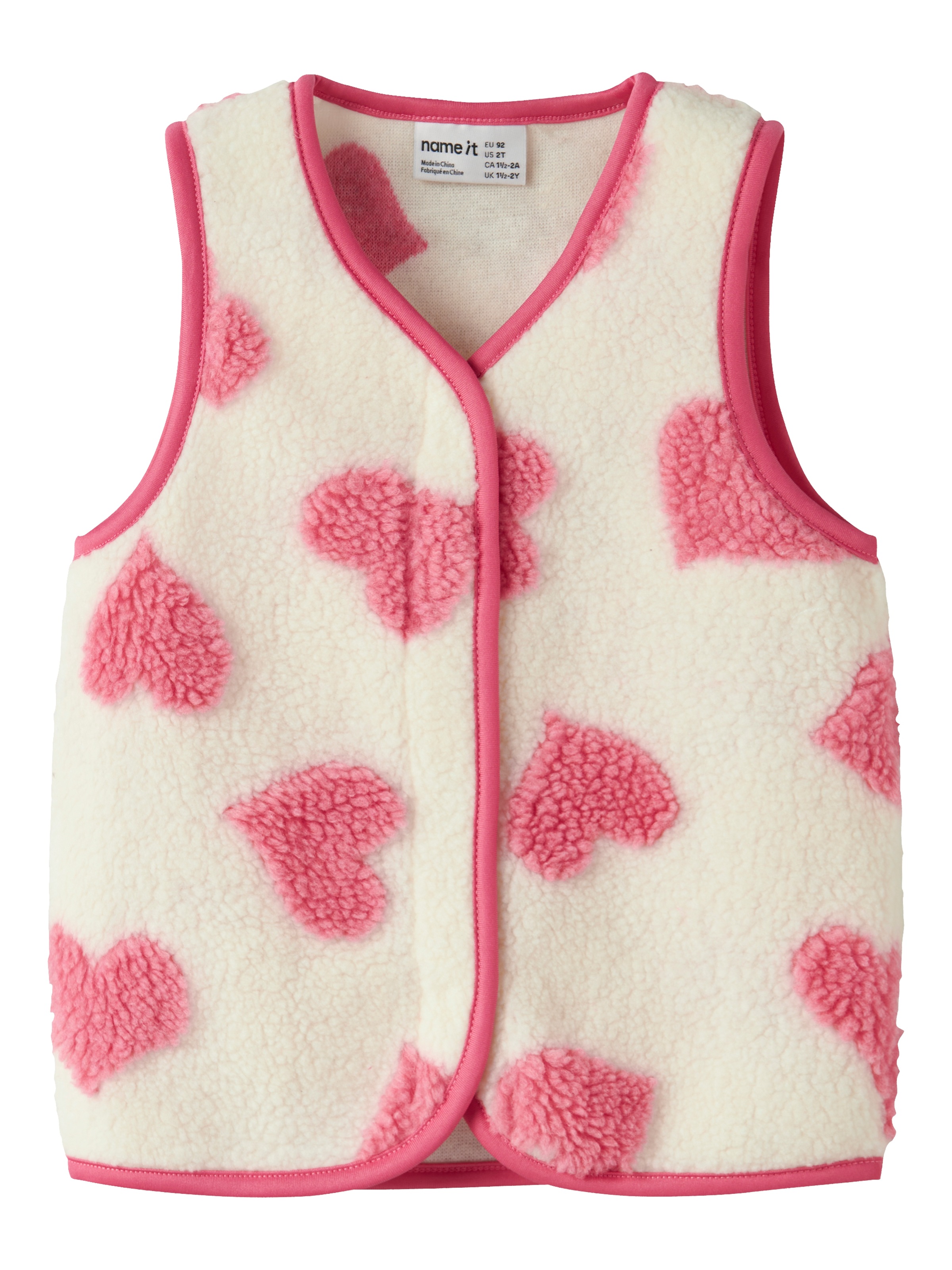 Name It Fleeceweste »NMFLARA TEDDY VEST« aus Polyester, normal geschnitten, mit V-Ausschnitt