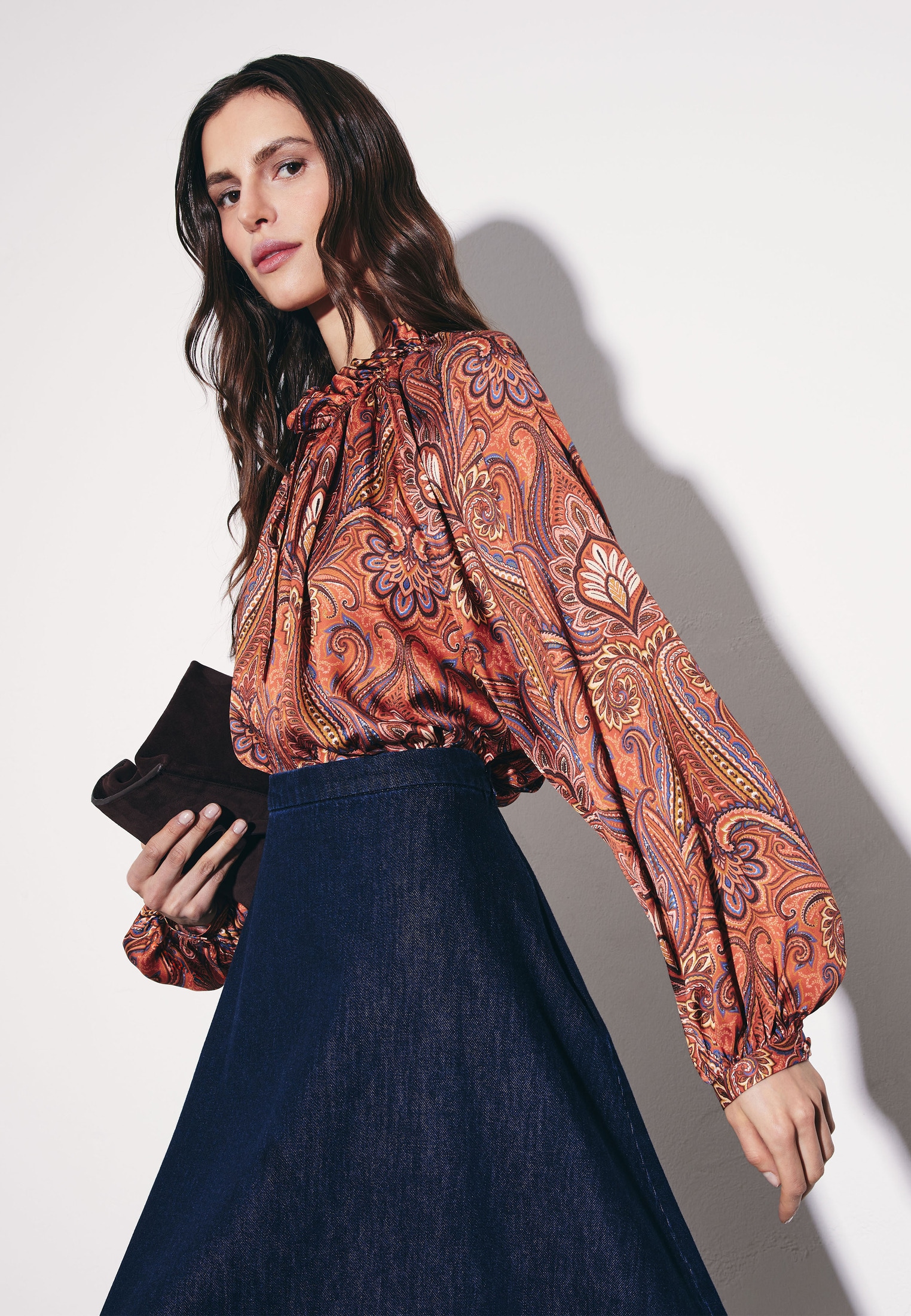 seidensticker Rüschenbluse 1/1 Stehkragen Druck