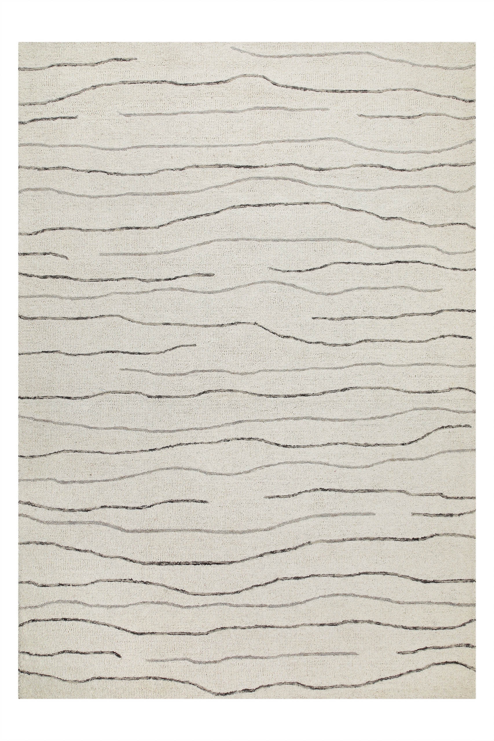 Wecon home Wollteppich »Hamptons ELEVEN«, rechteckig, 10 mm Höhe, Läufer, Schurwolle, Kurzflor, Wohnzimmer, Schlafzimmer, Wellen