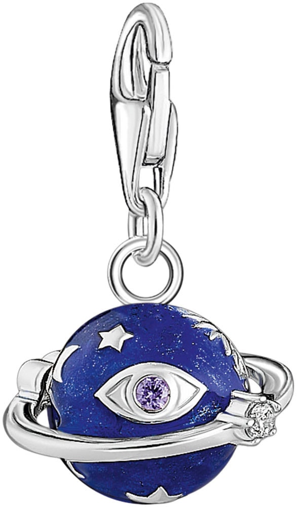 THOMAS SABO Charm-Einhänger »Saturn mit bunter Kaltemaille, 2041-041-7«, mit Zirkonia (synth.)