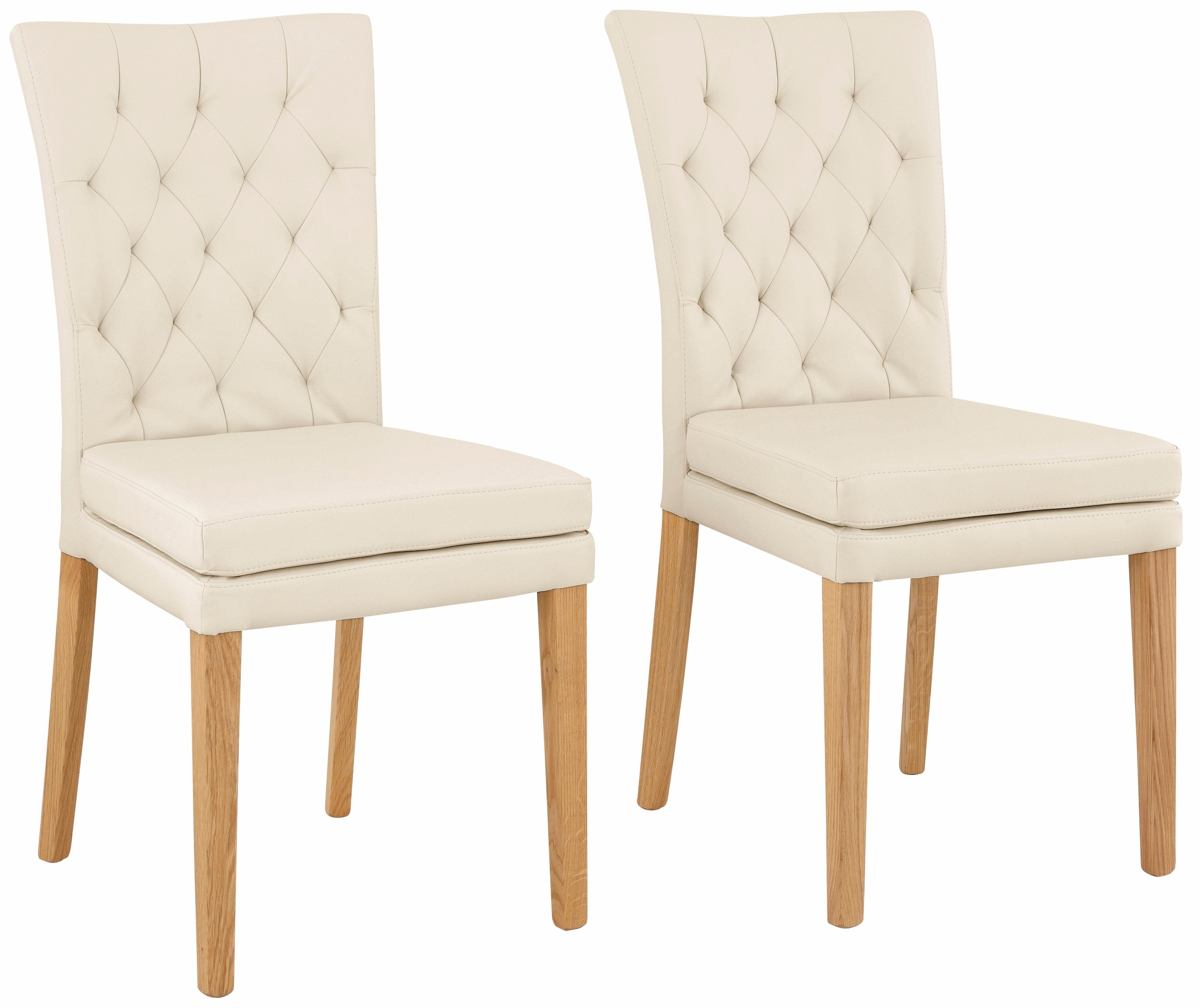 Home affaire, Esszimmerstuhl »Colorado« (Set) 2 Stk.Beine in eiche oder nussbaum. Im 2er, 4er oder 6er-Set, beige, Kunstleder;Microfaser,