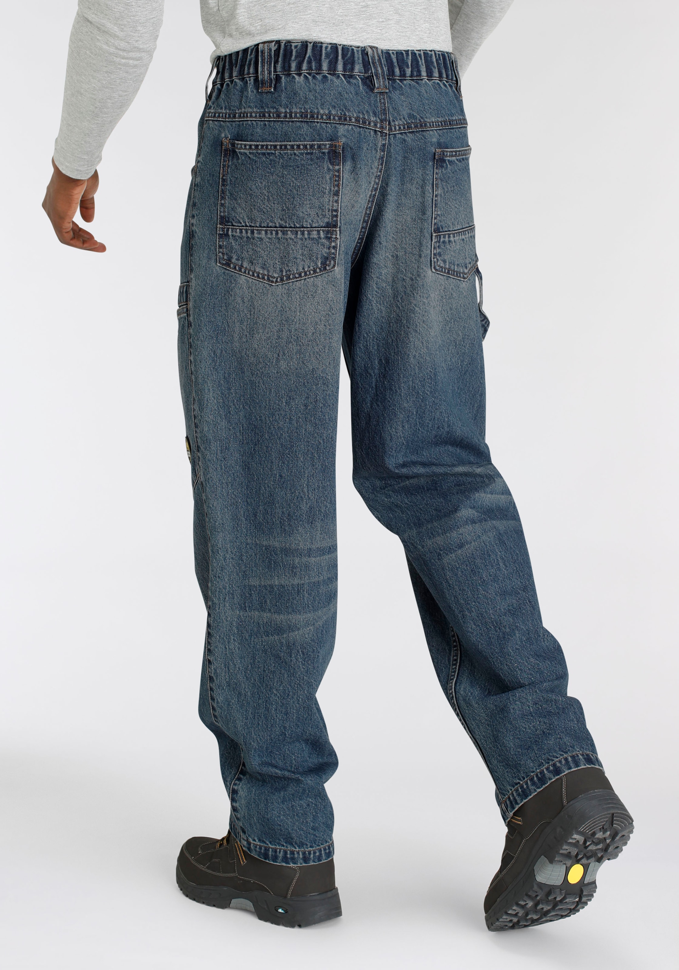Jeans«, 6 mit praktischen Baumwolle, Northern Jeansstoff, Bund, bei dehnbarem 100% comfort mit ♕ Country Arbeitshose »Cargo (aus Taschen robuster fit),