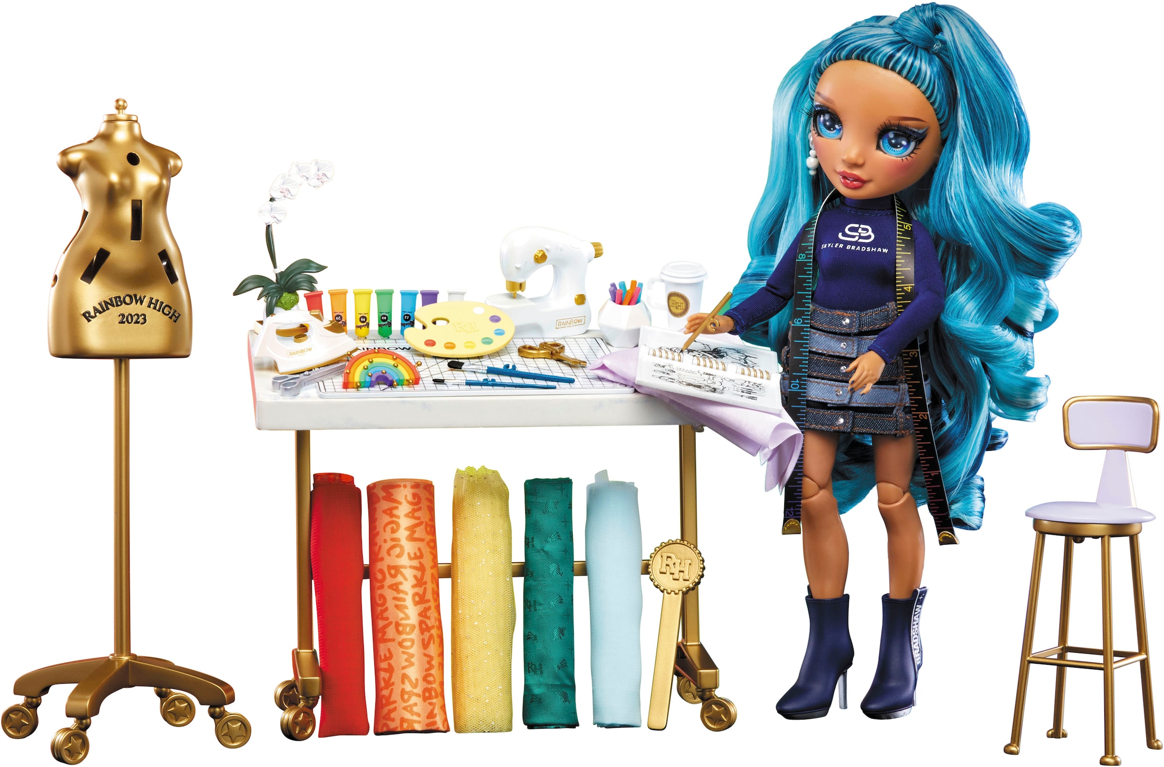 RAINBOW HIGH Anziehpuppe »Rainbow High Dream & Design Fashion Studio«, inklusive Puppe Skyler