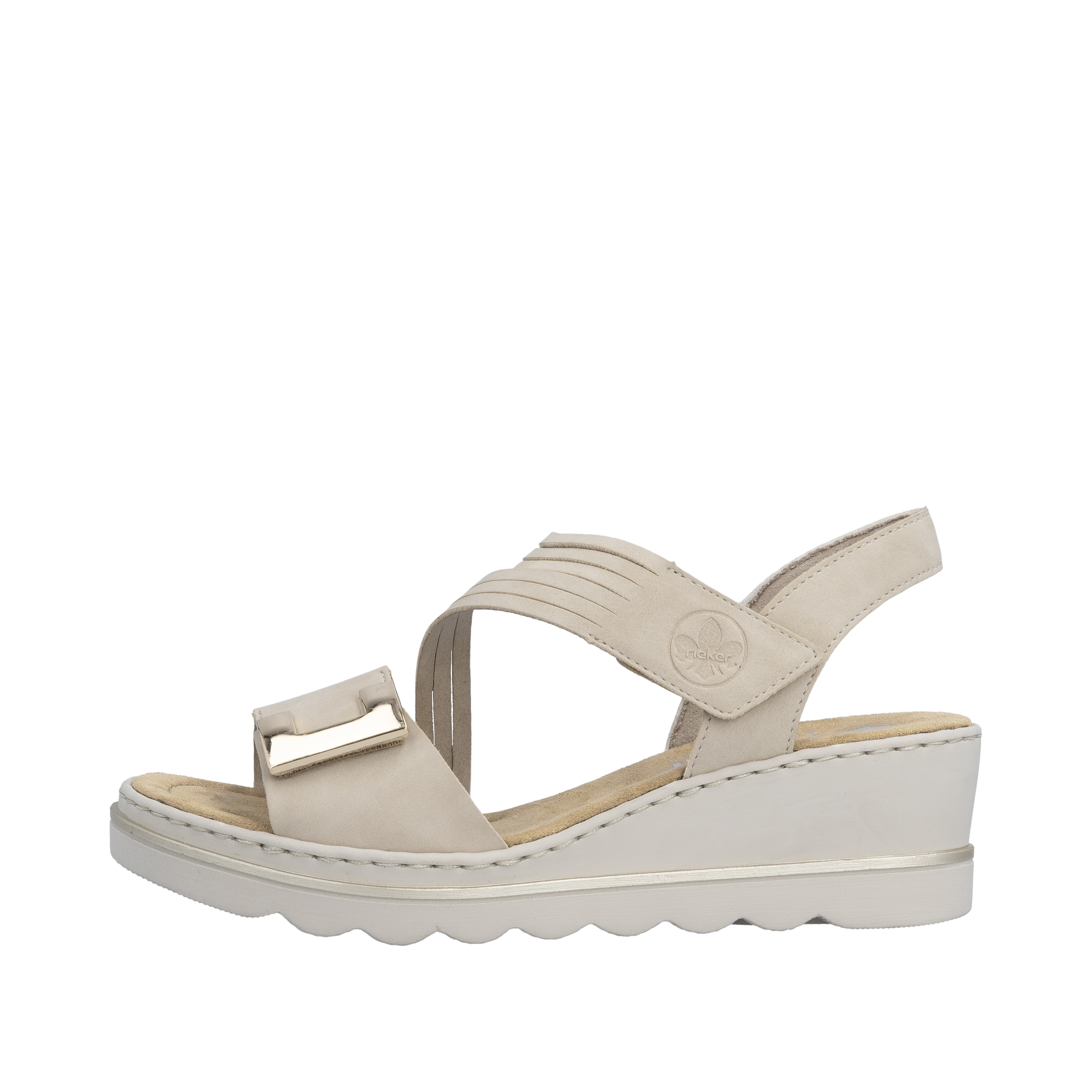 Rieker Keilsandalette  Klettschuh, Sommerschuh, Urlaubsschuh mit asymmetrischen Riemchen