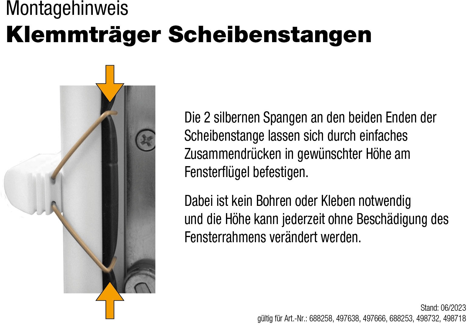 GARESA Scheibenstange »ø 12 mm"«, ausziehbar, Montage am Fensterrahmen, ausziehbar, Klemmfunktion, ohne Bohren