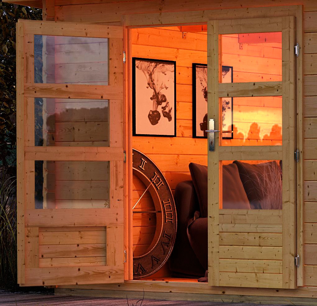 Karibu Gartenhaus »Trittau 5« mit Anbaudach und Fenster