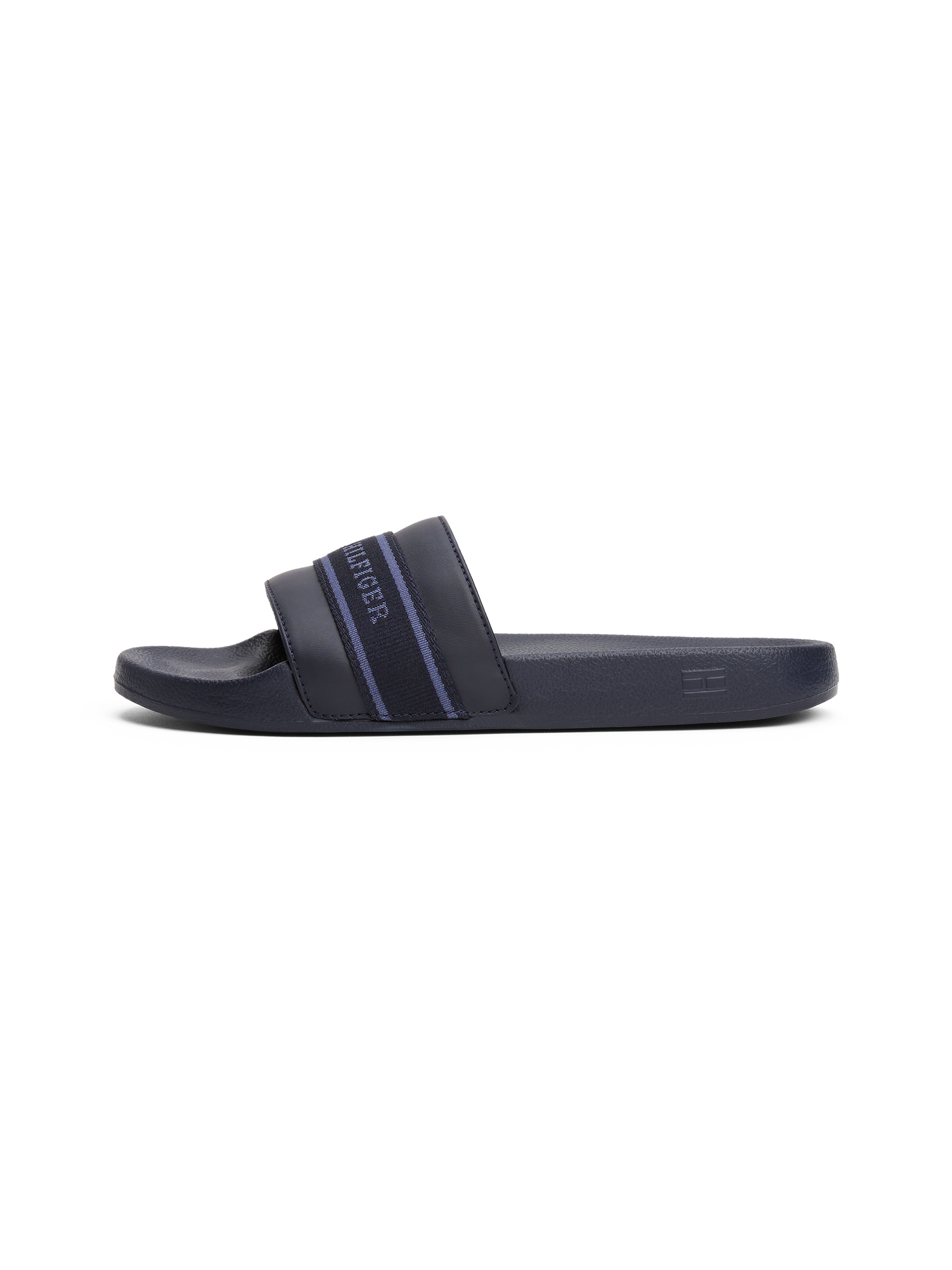 Tommy Hilfiger Pantolette »HILFIGER POOLSIDE WITH WEBBING«, Plateau, Sommermode, Bequemschuh, Flats mit Textilband
