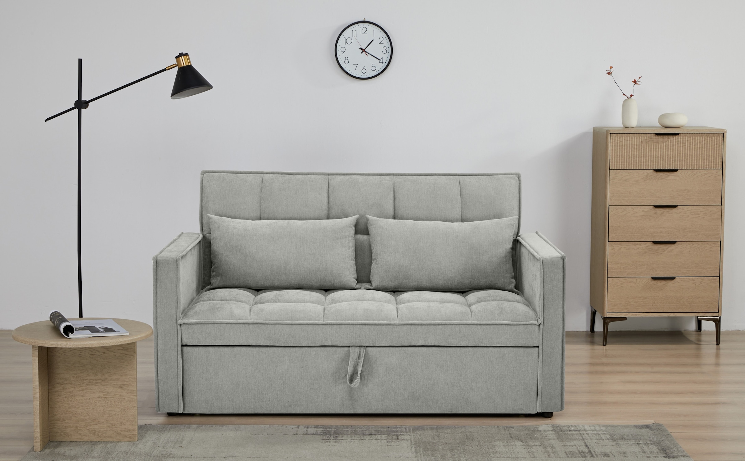 OTTO home Schlafsofa »STEFFO, 159 cm, 2-Sitzer, mit verstellbarer Rückenlehne« Klappmechanismus, Feinstruktur-Bezug, natürliche Farben