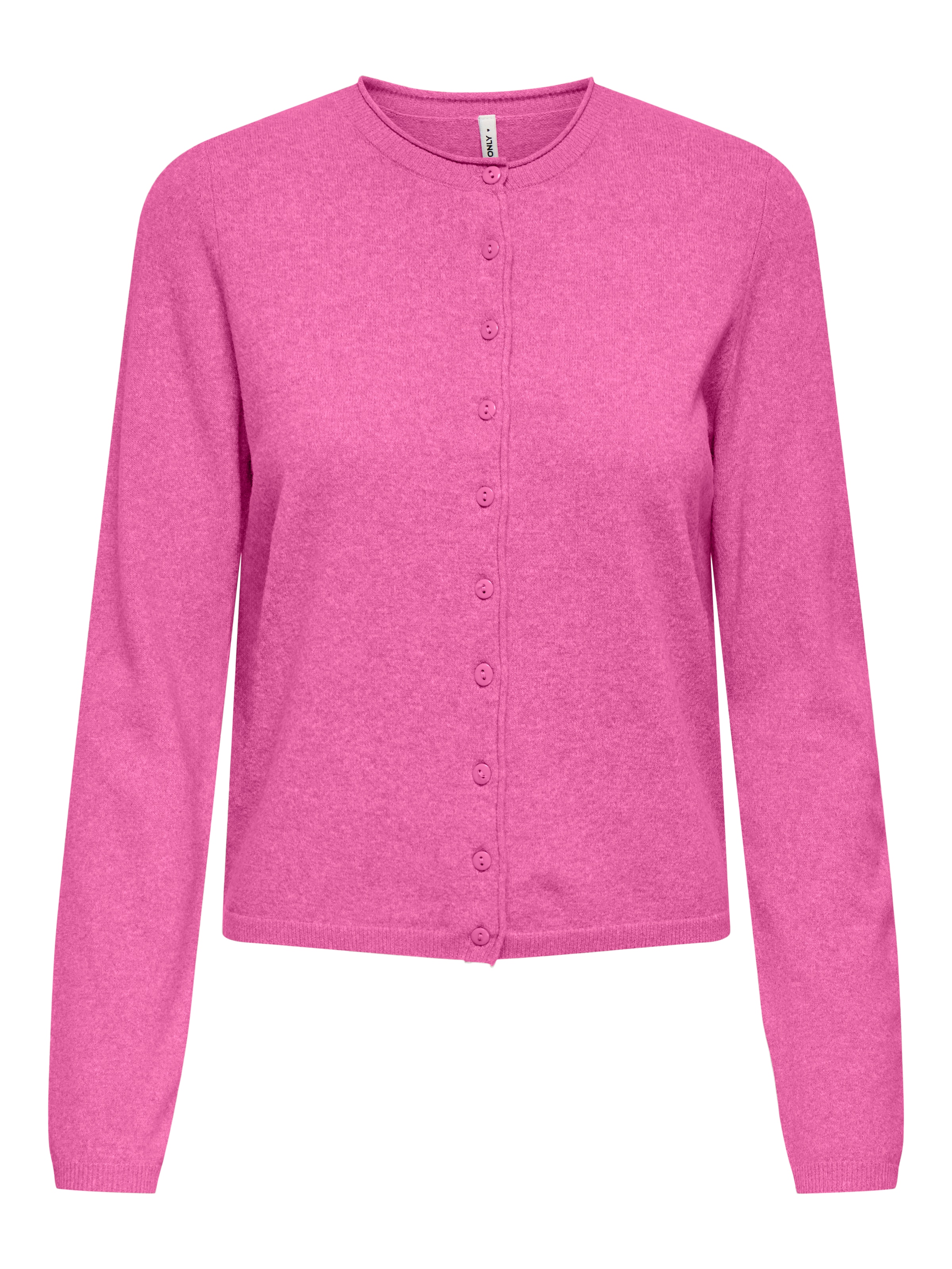 ONLY Strickjacke »ONLLOYAL LIFE LS O-NECK BUT CAR KNT NOOS« gerippte Ärmelbündchen