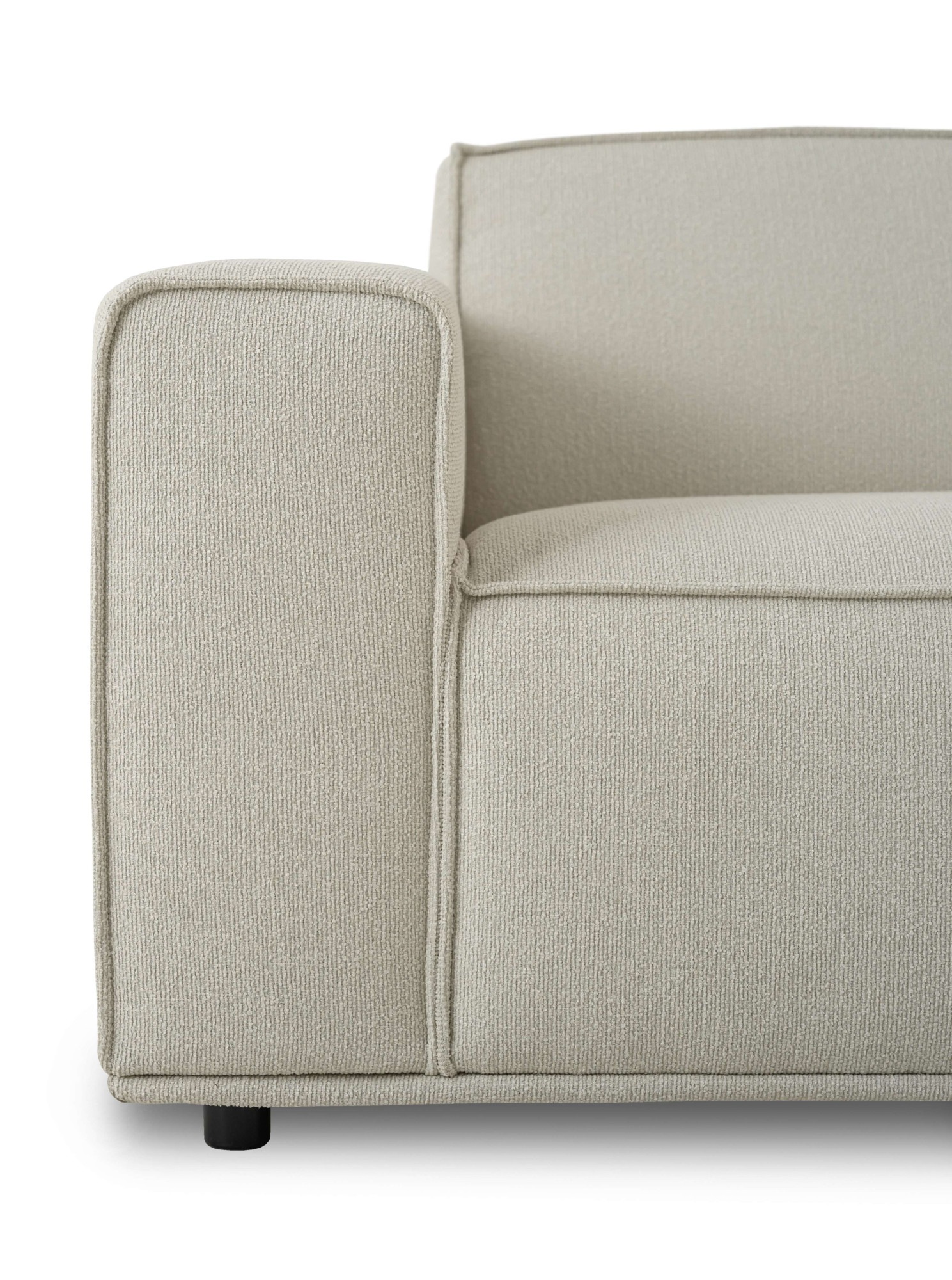 Home affaire Ecksofa »Avelin, 228 cm, L-Form, Chenille, Struktur-Boucle«, mit Wellenunterfederung, Kedernaht, bodentief, Skandi-Design