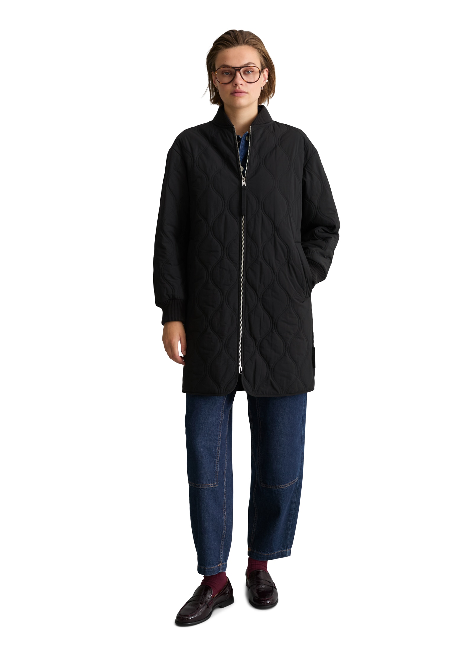 Marc O'Polo DENIM Steppmantel regular aus recyceltem Nylon