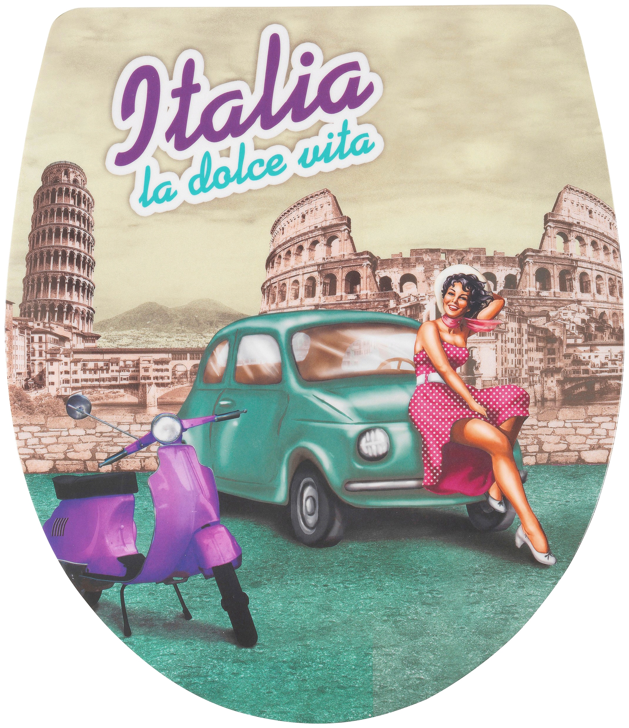 ADOB WC-Sitz "Italia la dolce vita" Absenkautomatik, zur Reinigung auf Knopfdruck abnehmbar