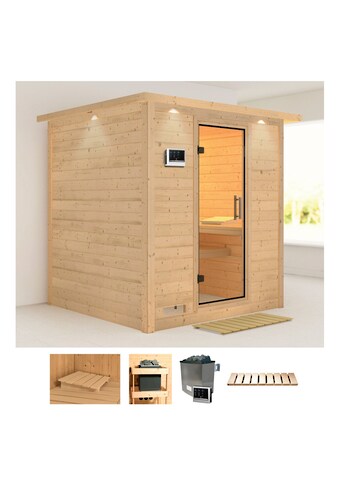 Karibu Sauna »Menja«, (Set), 9-kW-Ofen mit externer Steuerung kaufen