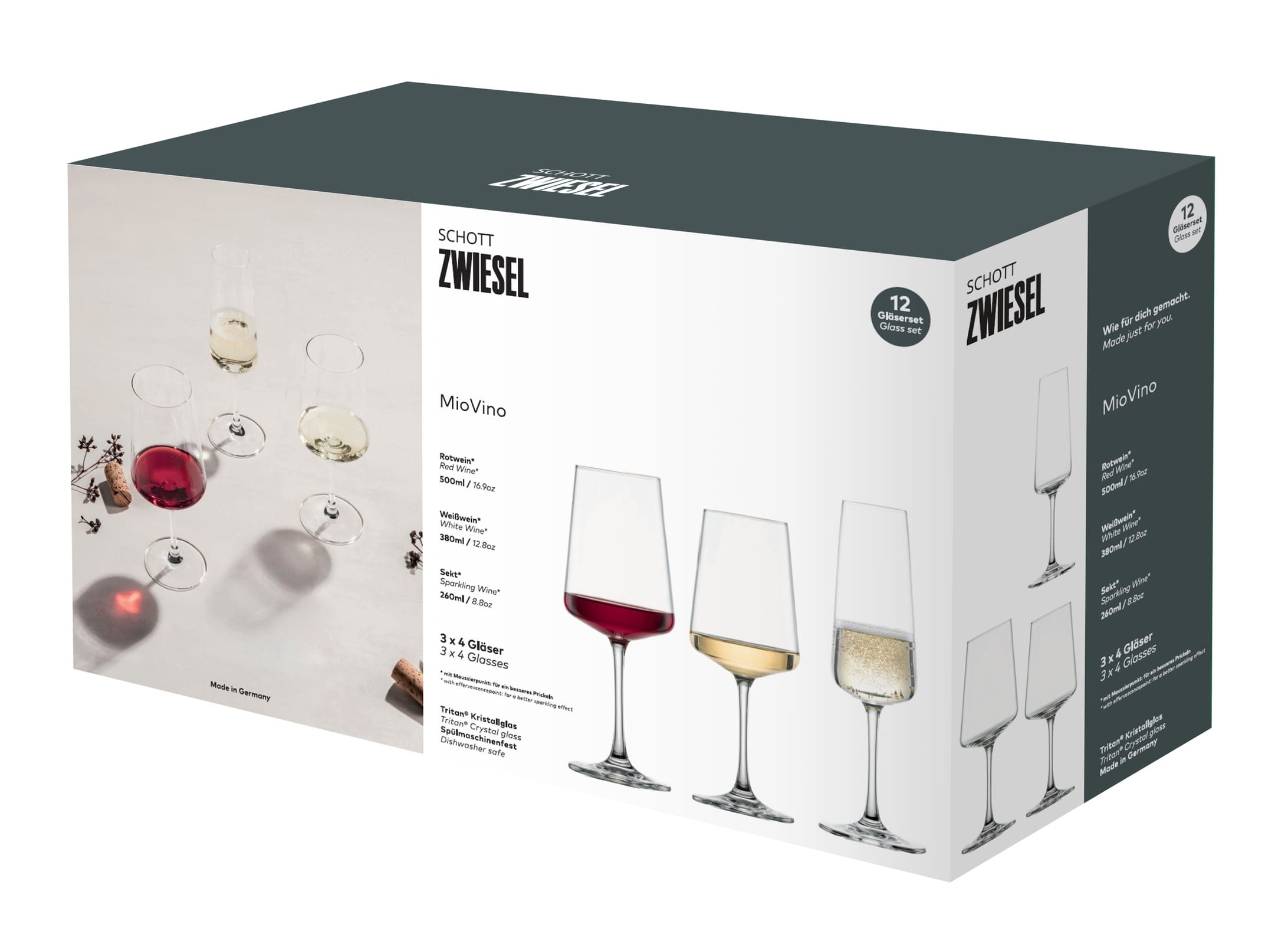 SCHOTT-ZWIESEL Gläser-Set »Wein- & Sektgläser MioVino 12er Set transparent« Spülmaschinengeeignet