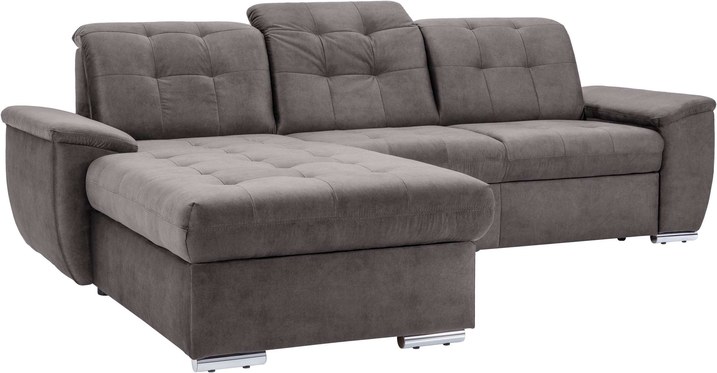 exxpo - sofa fashion Ecksofa »Derby Inkl. Kopfteilverstellung, wahlw. Bett & Bettkasten, L-Form«, EXTRA an Komfort zum Relaxen, Entspannen und Wohlfühlen