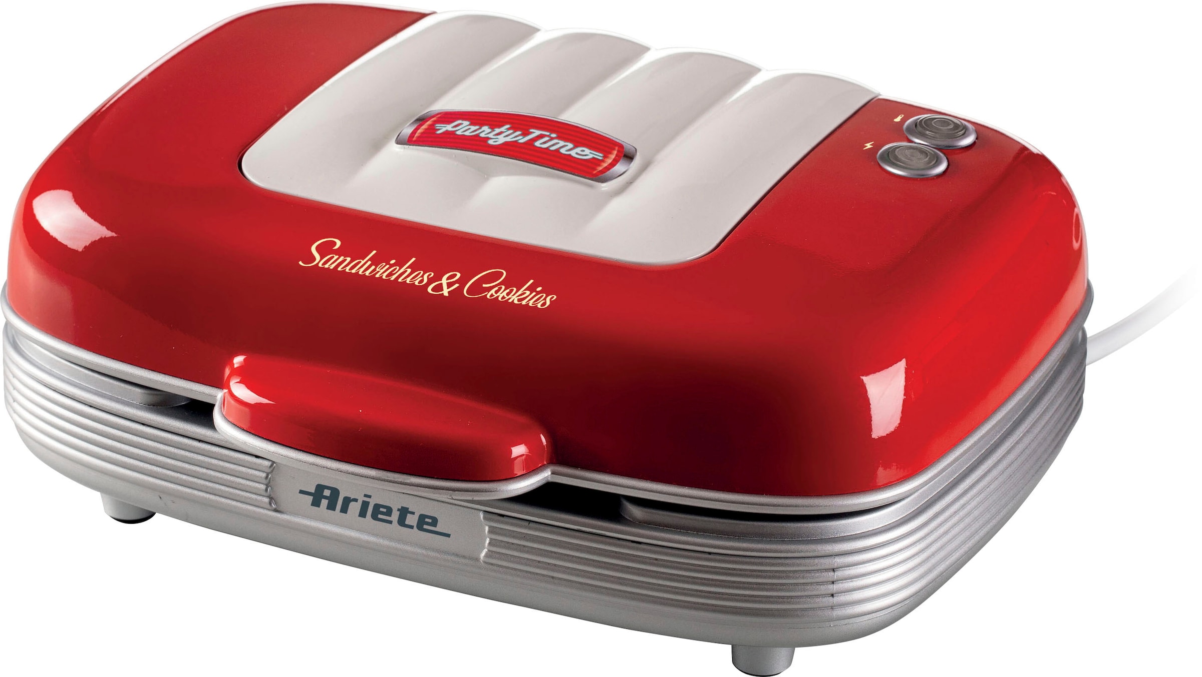 Ariete 3-in-1-Sandwichmaker »Party Time 1972R«, 700 W, Cookie-Maker, rot
