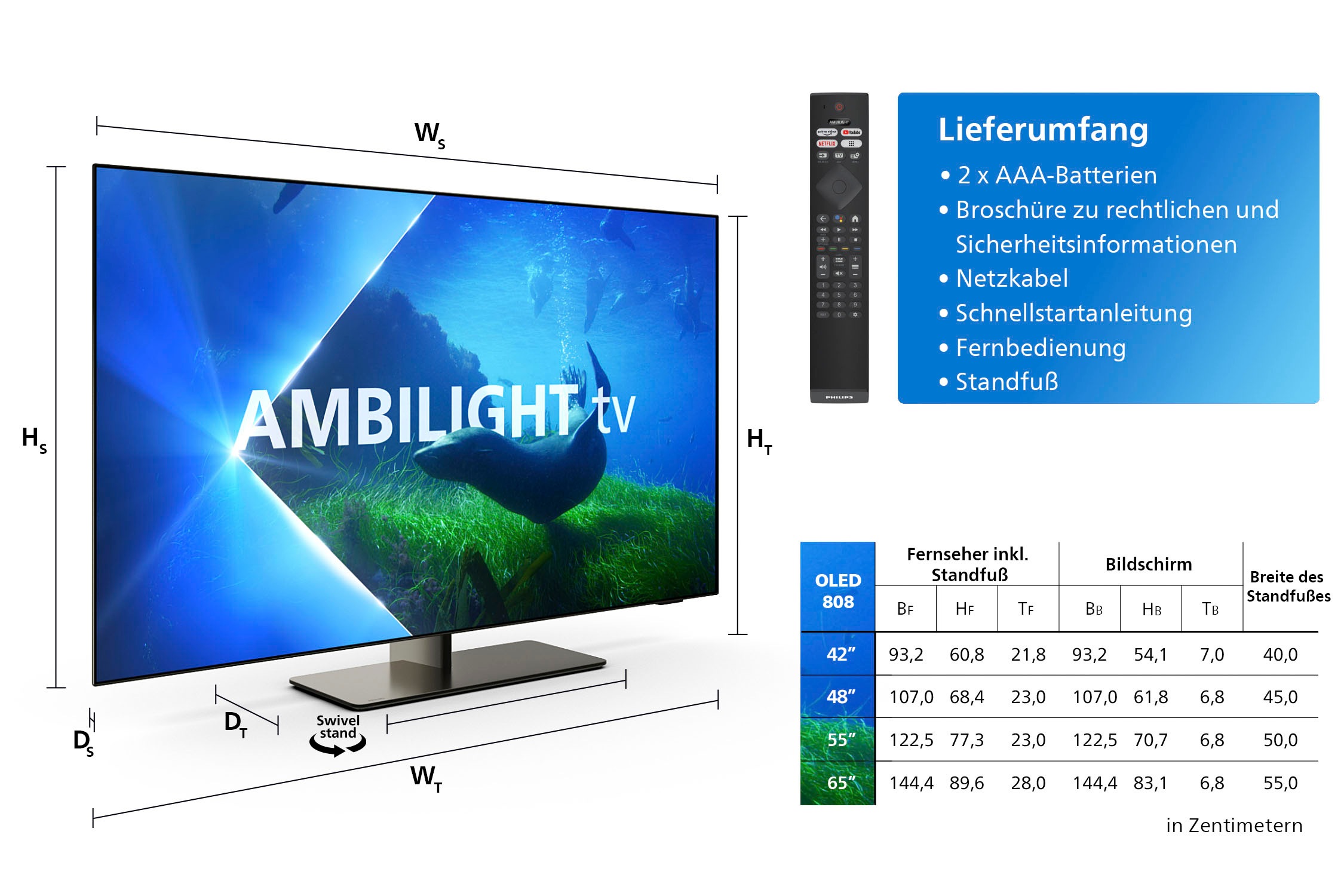 Philips OLED-Fernseher »65OLED808/12«, 4K Ultra HD, Android TV-Google TV-Smart-TV