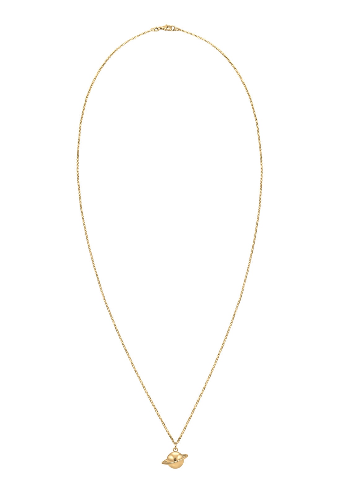 Elli Kette mit Anhänger »Halskette Planet Saturn Astro 925 Sterling Silber vergoldet«