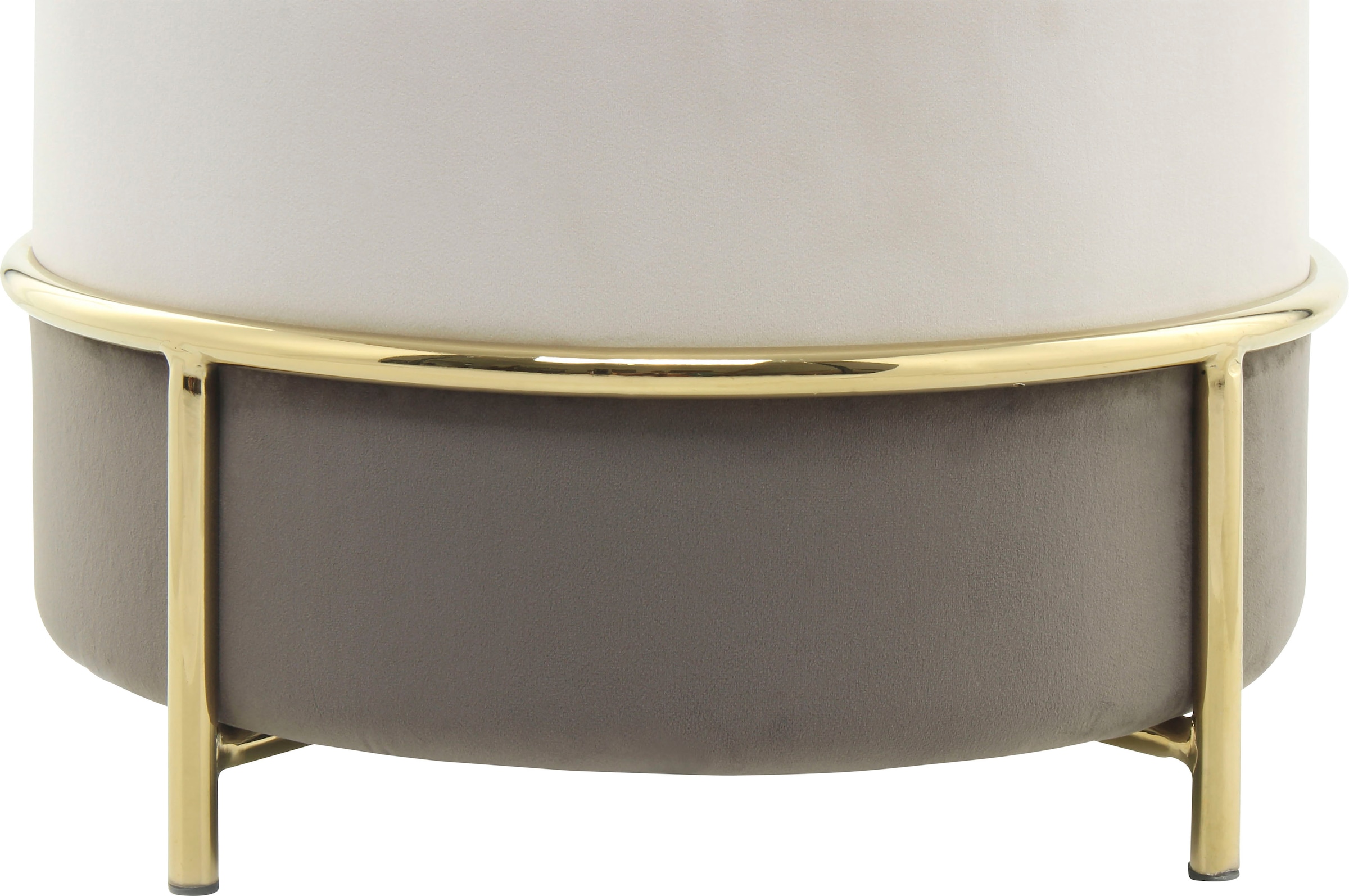 Kayoom Sitzhocker »Hocker Matilda 125,  Komfortable runde Form, Gemütlicher Design-Hocker« 1 Stk. tlg. samtweich, elegant, gepolstert, große Sitzfläche