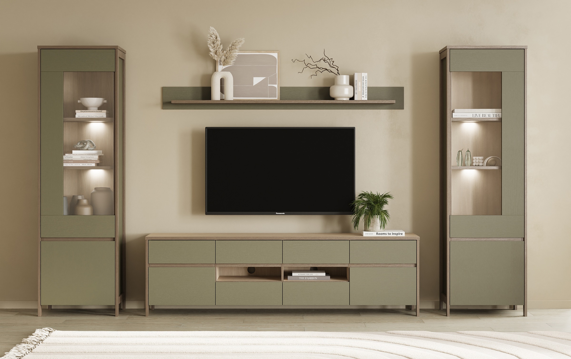 Home affaire Wohnwand »Stranda, moderne Anbauwand, Komplettset im Scandi-Style« 4 Stk. tlg.