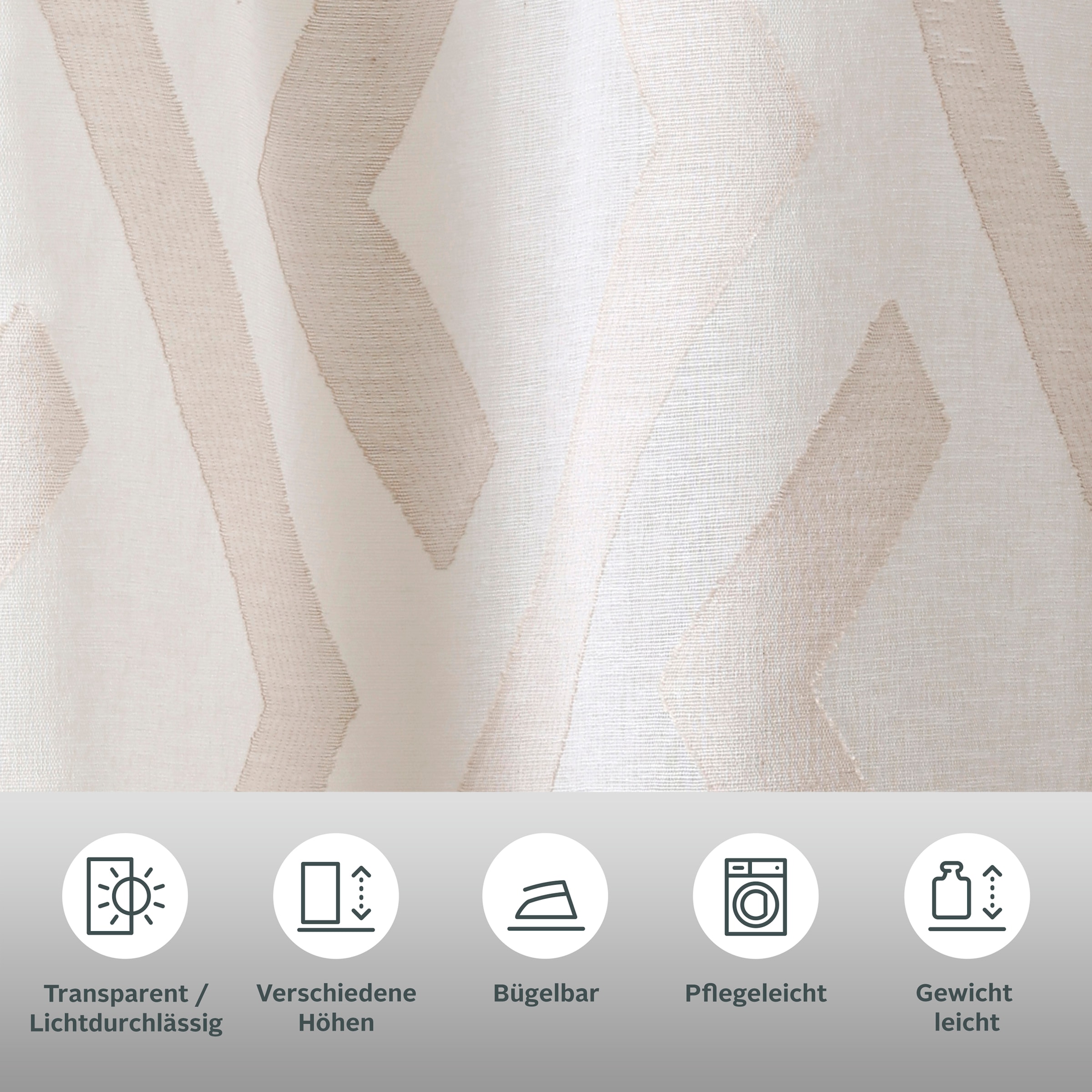 Bruno Banani Gardine »Lynn« Ösen 1 Stk. tlg. schöner Schal, Scherli, zeitlos und modern,